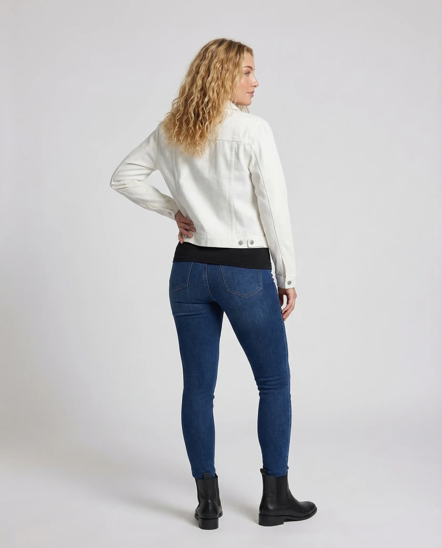 Damen Truckerjacke Denim Kurz - Image 4