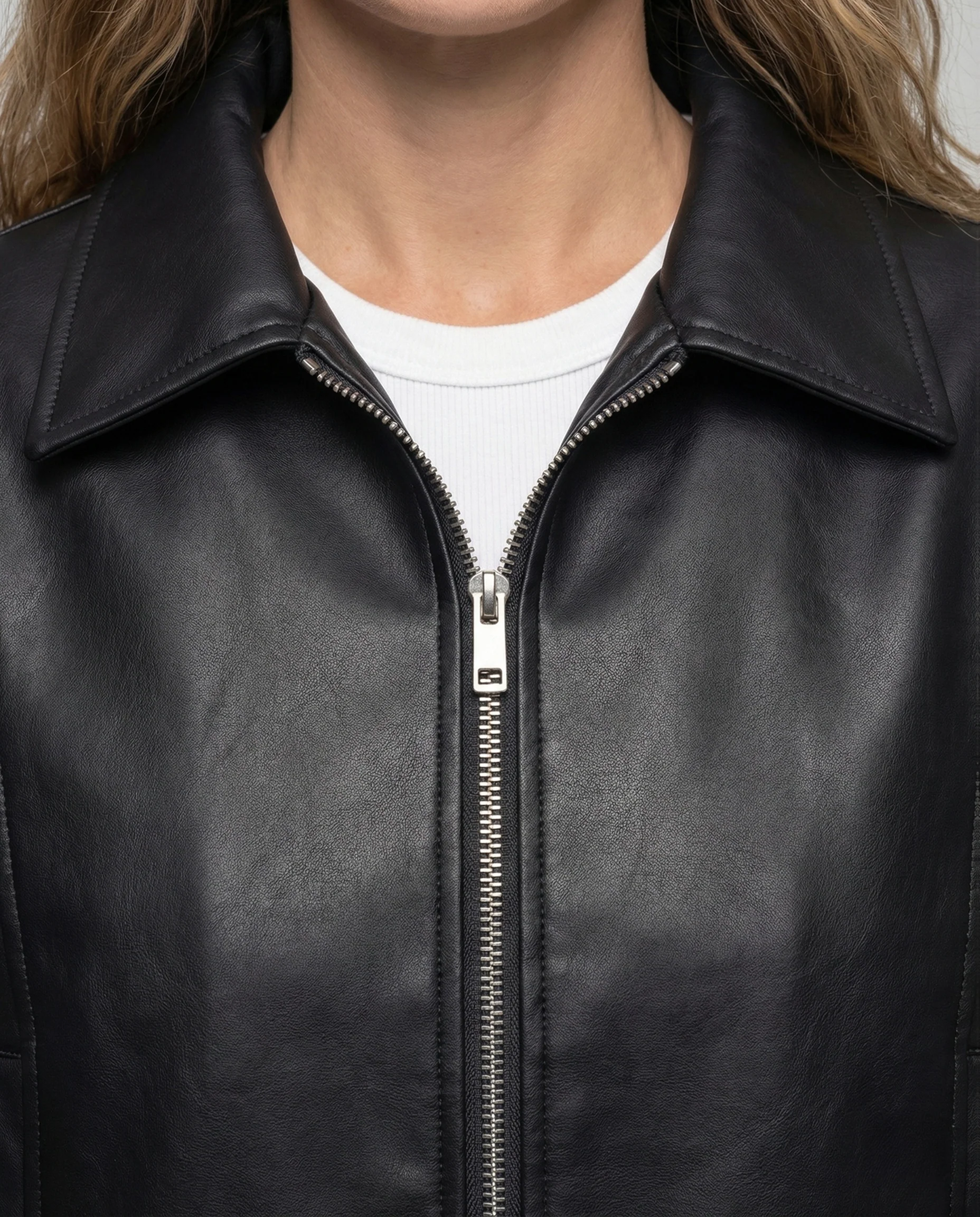 Damen Boxy Blouson Lederoptik - Image 4