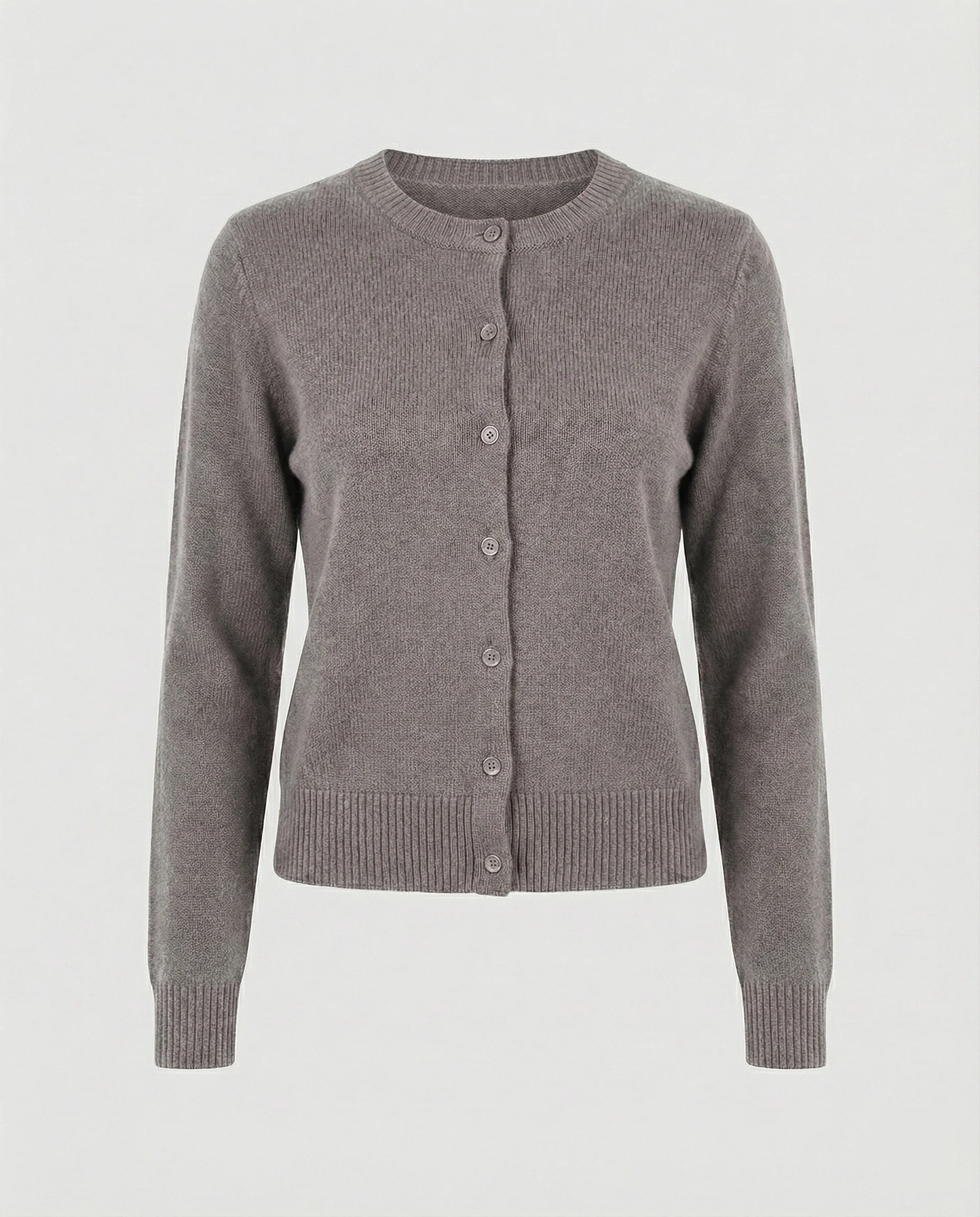 Damen kurz geschnittener Feinstrickcardigan mit sichtbarer Knopfreihe geripptem Saum und legerer Schulterpartie Heidi-Mode - Image 9