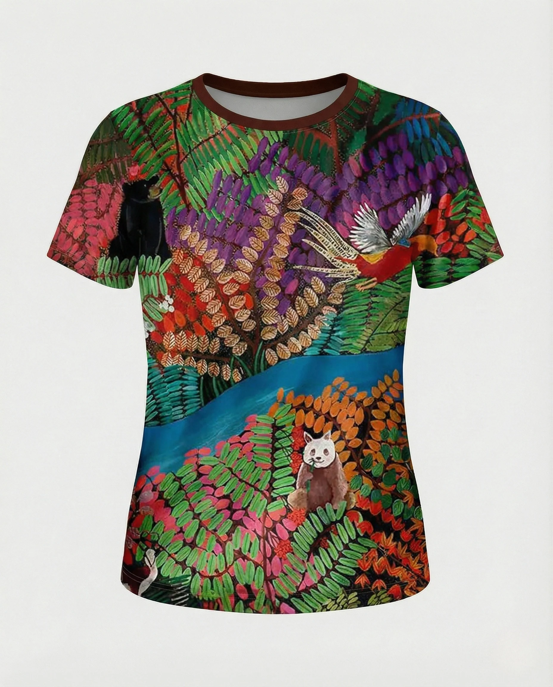 Printshirt Damen Pfauenmotiv Kurzarm - Image 11