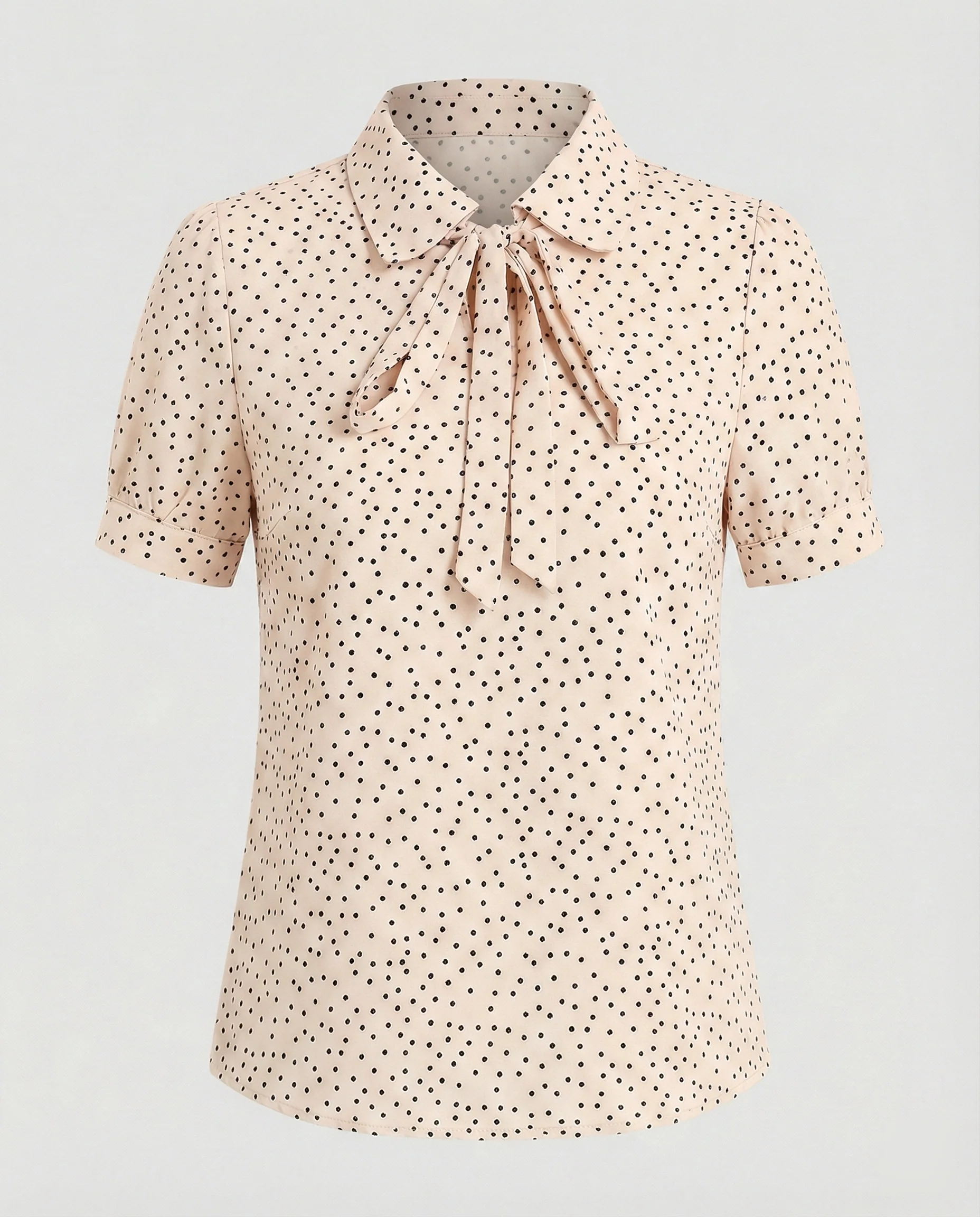 Bluse Damen Kurz mit Krawattenkragen - Image 13