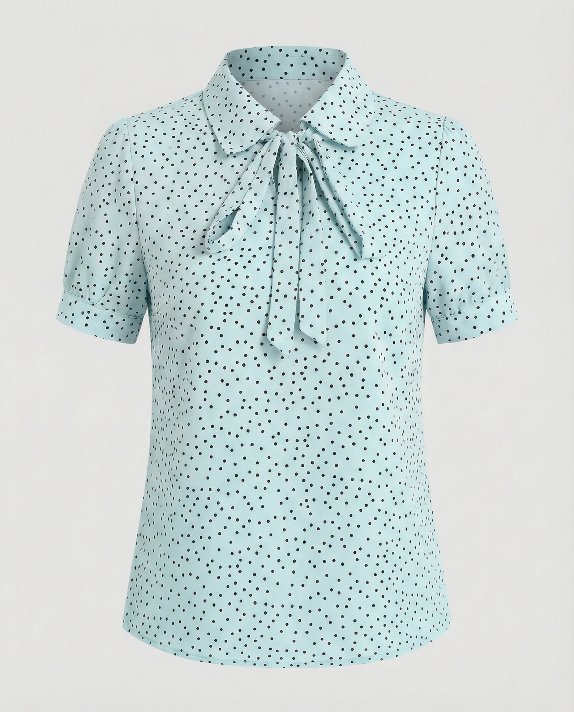 Bluse Damen Kurz mit Krawattenkragen - Image 8