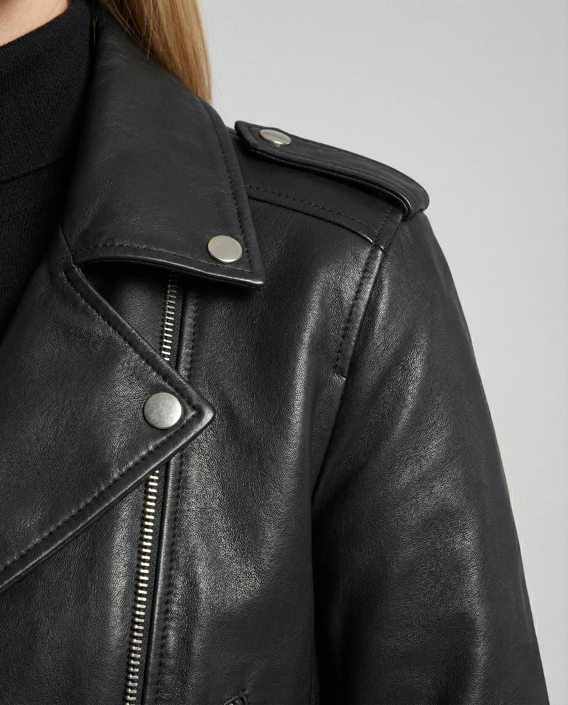 Freizeitkleidung Damen Bikerjacke Kunstleder - Image 3