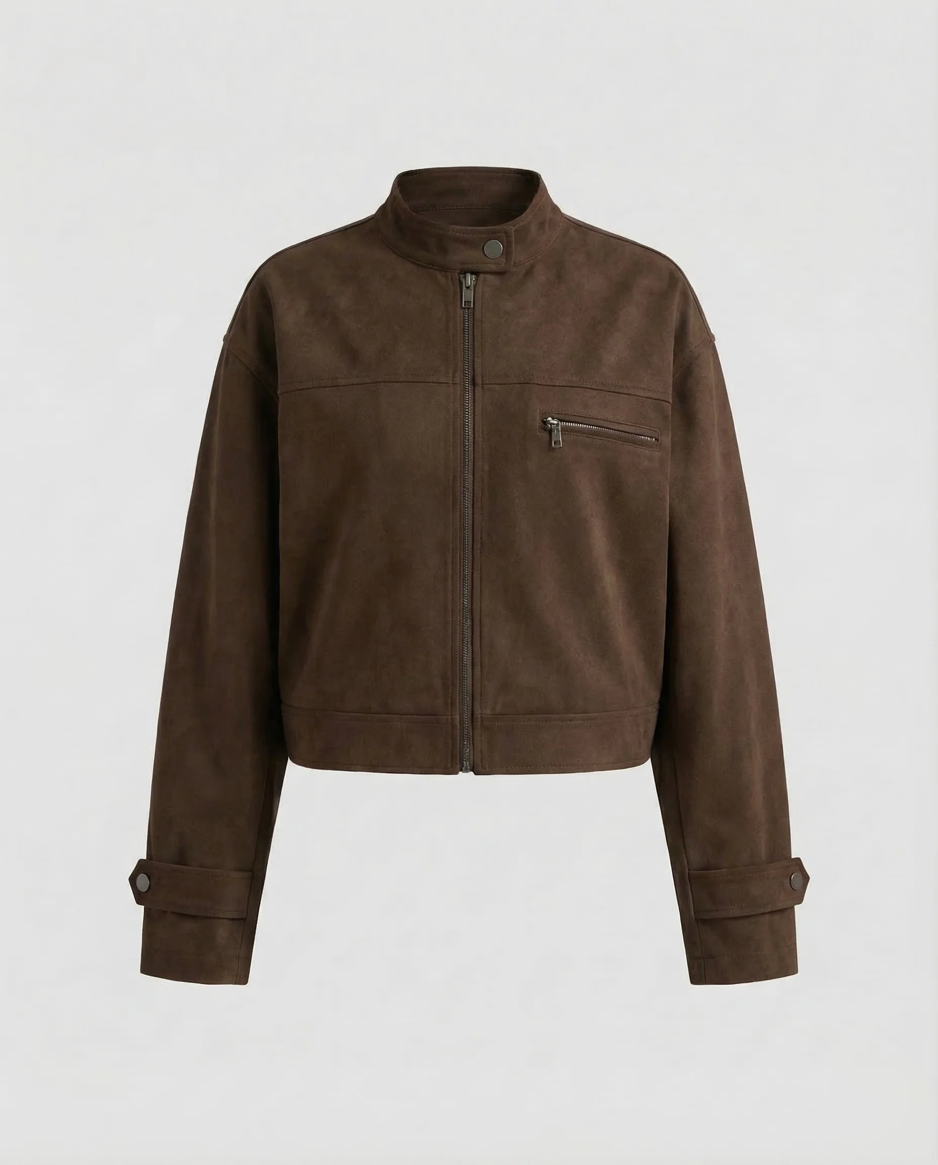 Damen Bomberjacke Kurz Stehkragen - Image 7