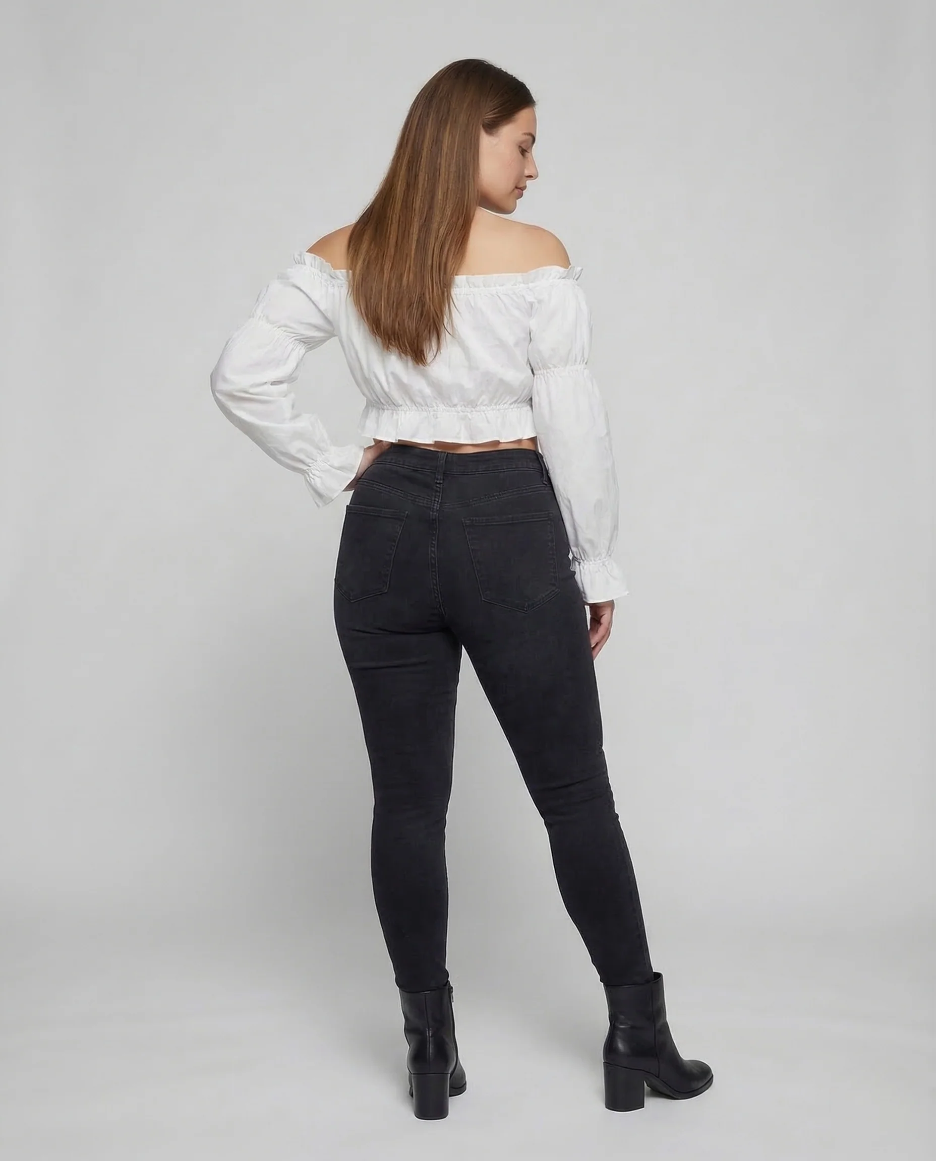 Damen Carmenbluse Puffärmel - Image 4