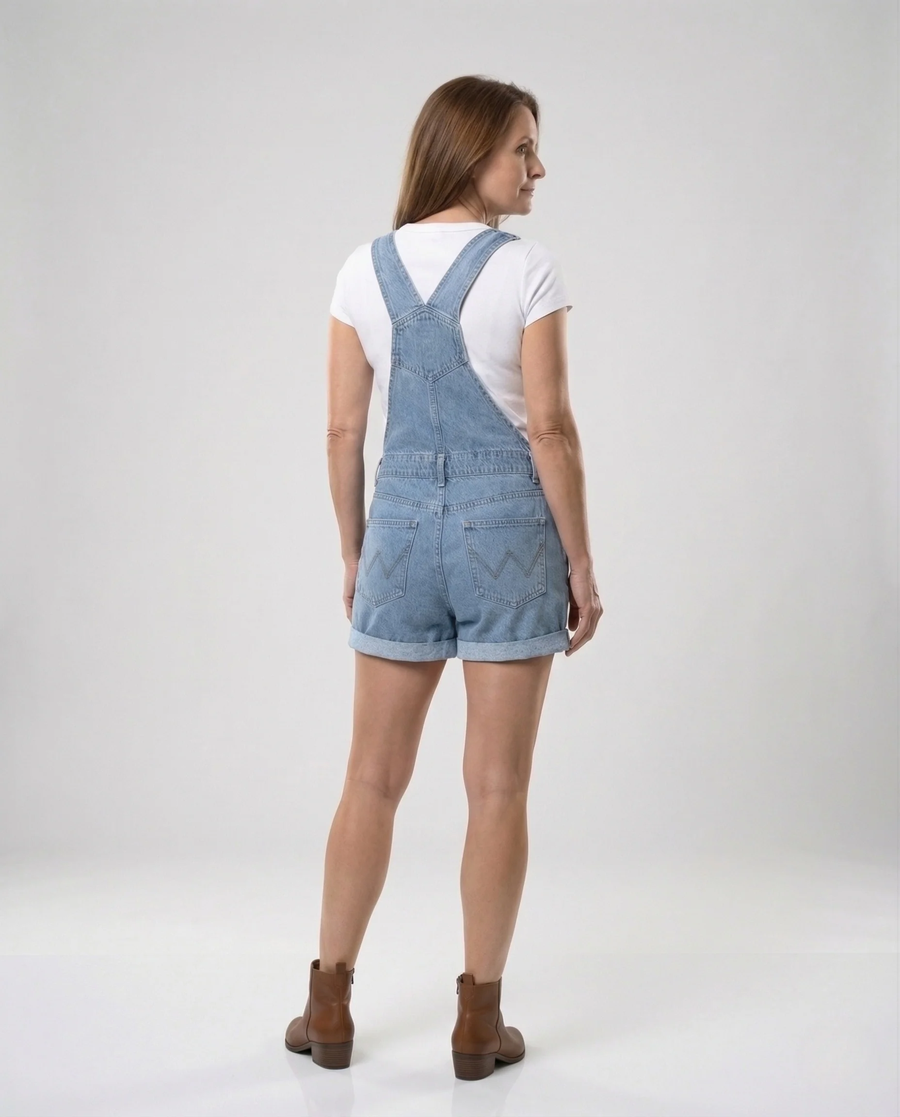 Damen Kurze Denim Latzhose - Image 3