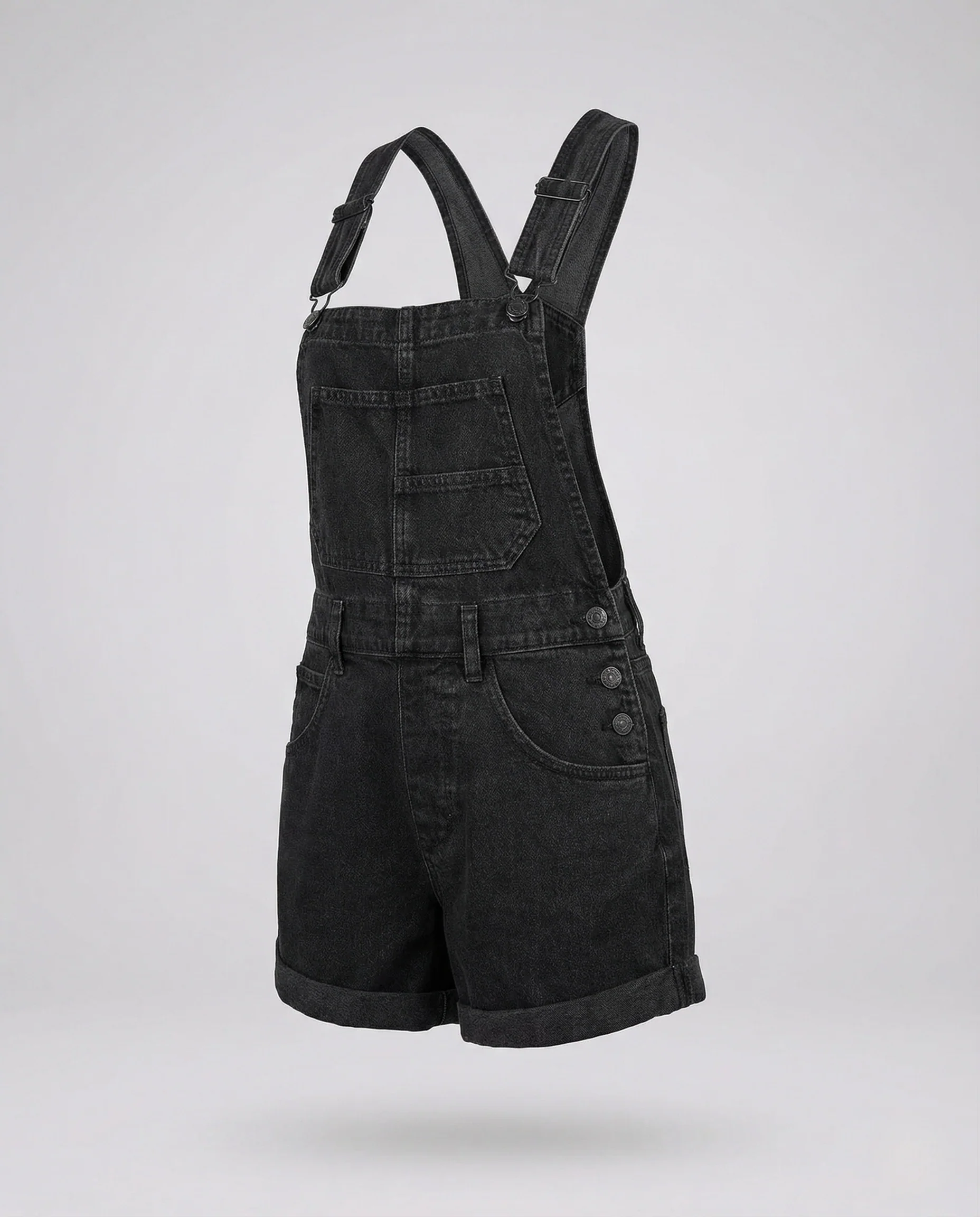 Damen Kurze Denim Latzhose - Image 4