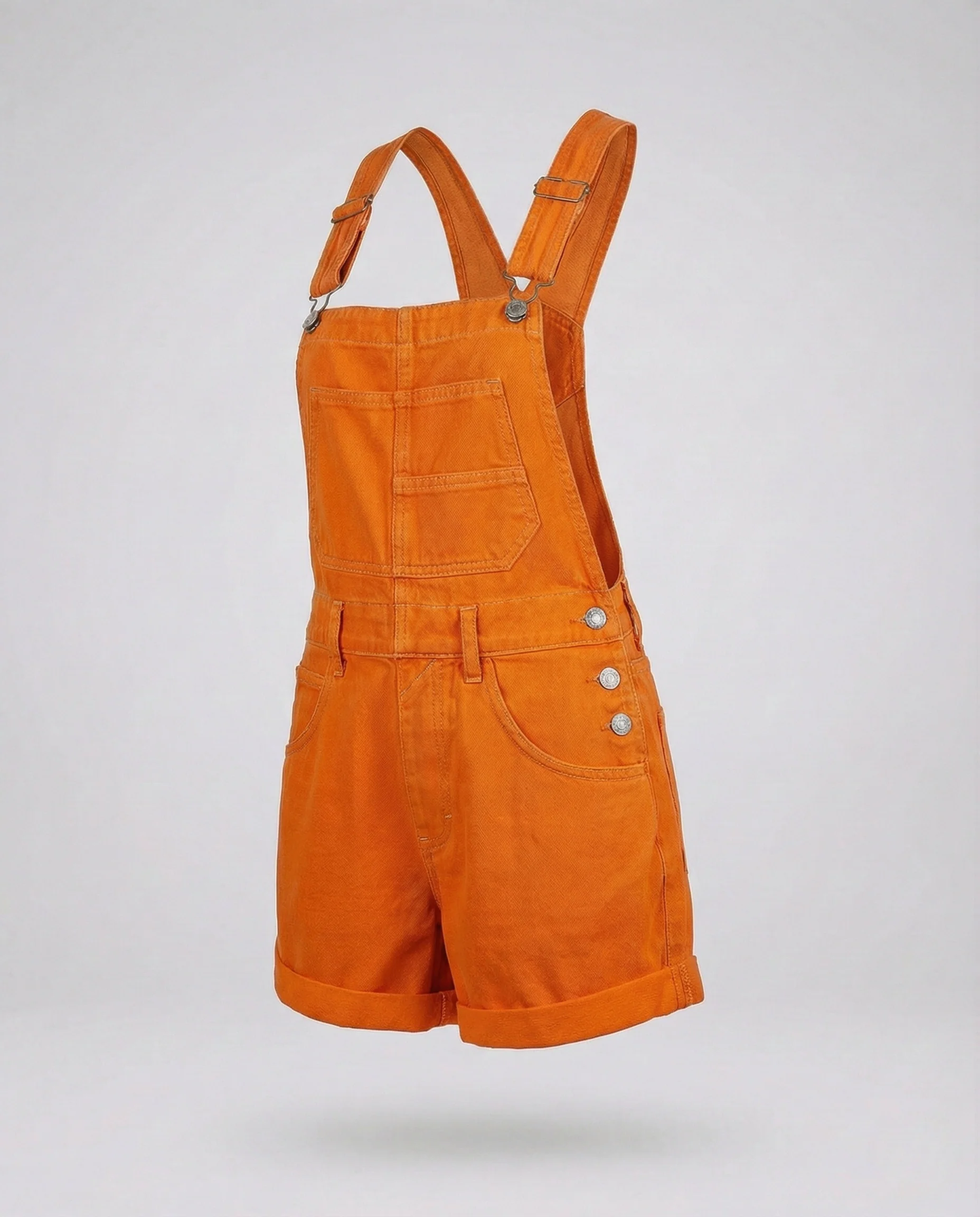 Damen Kurze Denim Latzhose - Image 9