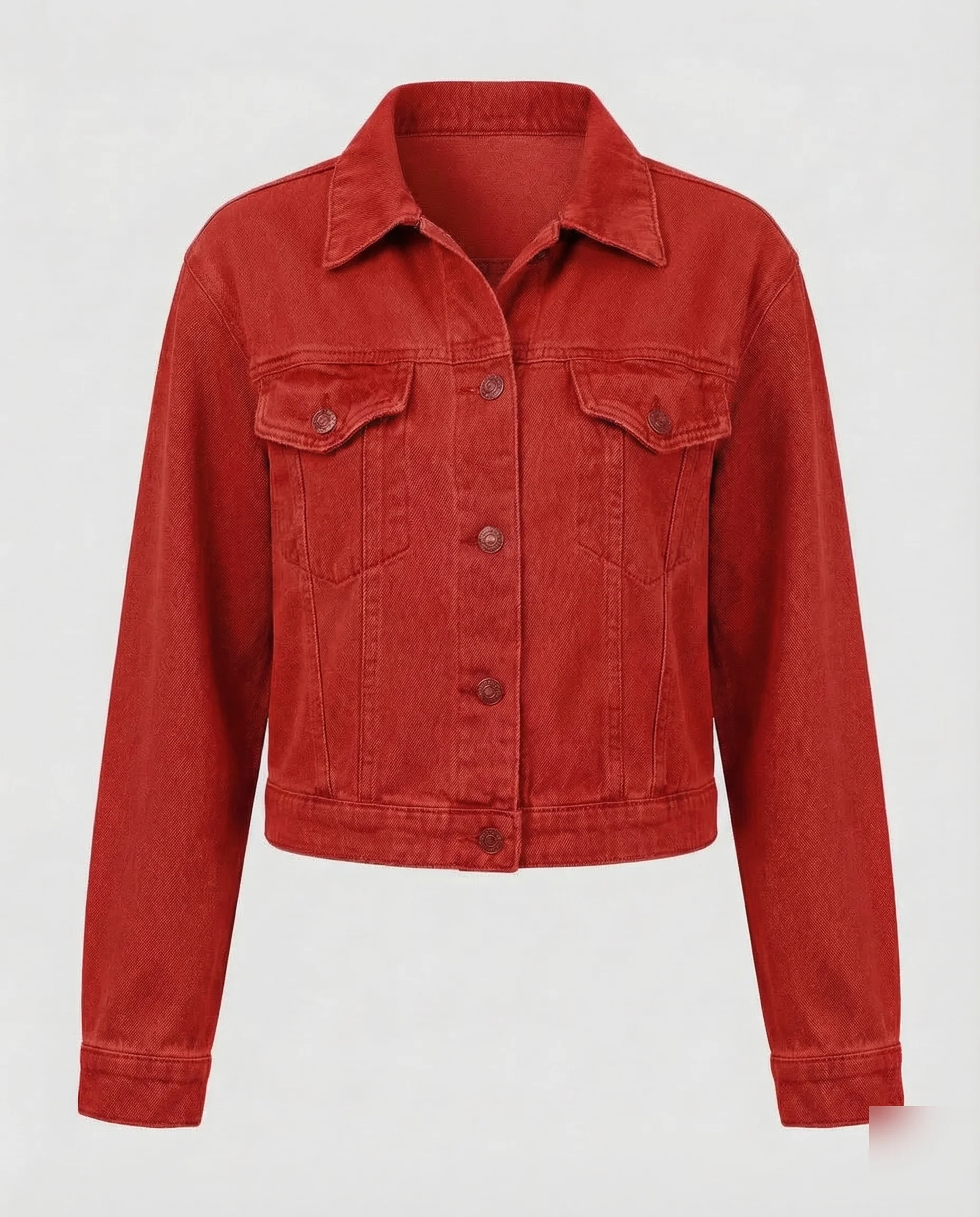 Damen Jeansjacke Kurz Brusttaschen - Image 11