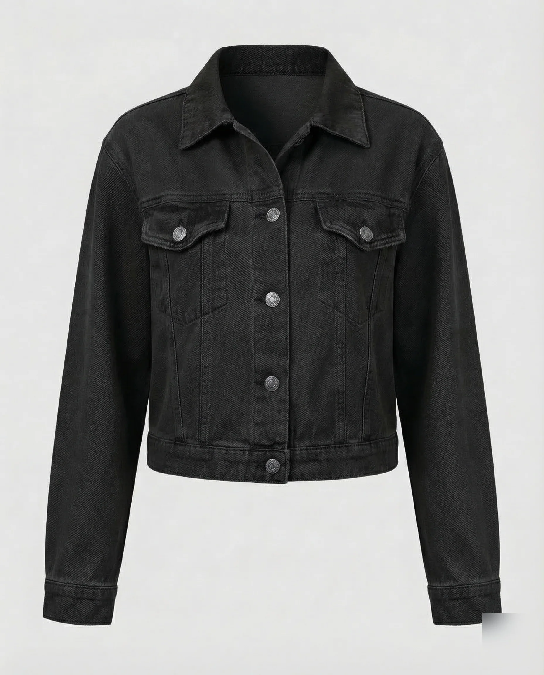 Damen Jeansjacke Kurz Brusttaschen - Image 7