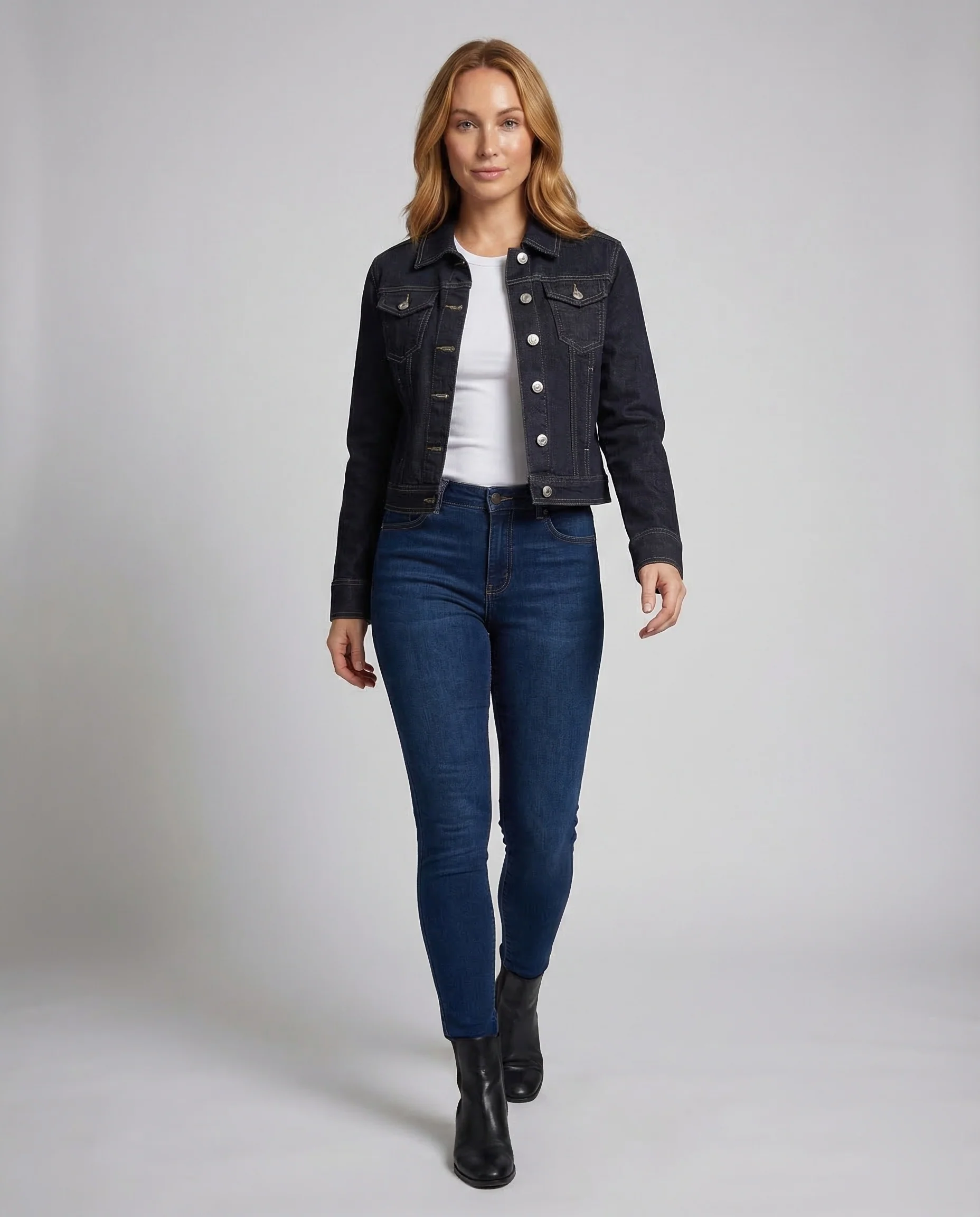Damen Trucker Jeansjacke Kurz