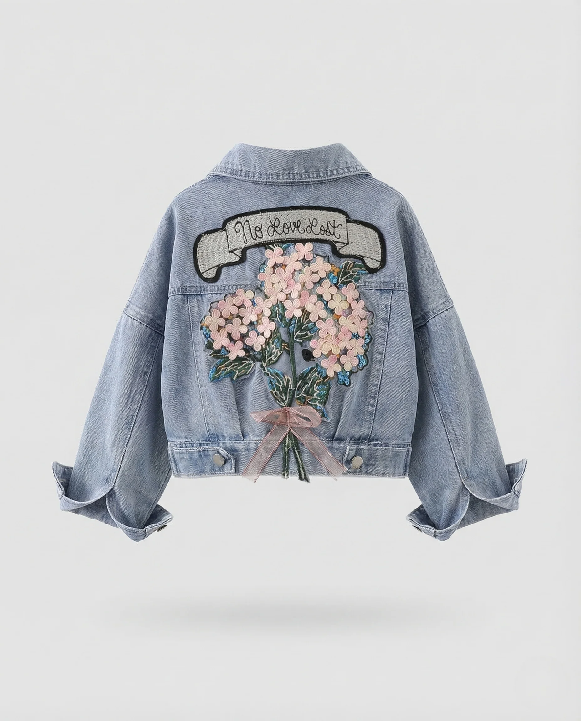 Damen Jeansjacke Kurz Stickerei - Image 5
