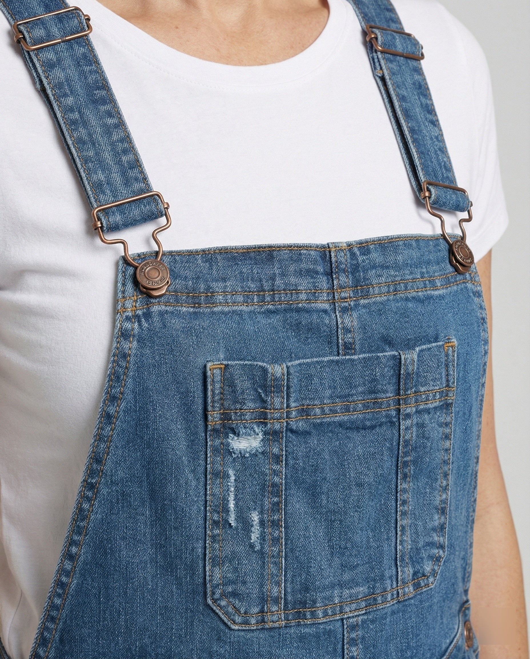 Damen Jeans Latzhose kurz Basic - Image 4