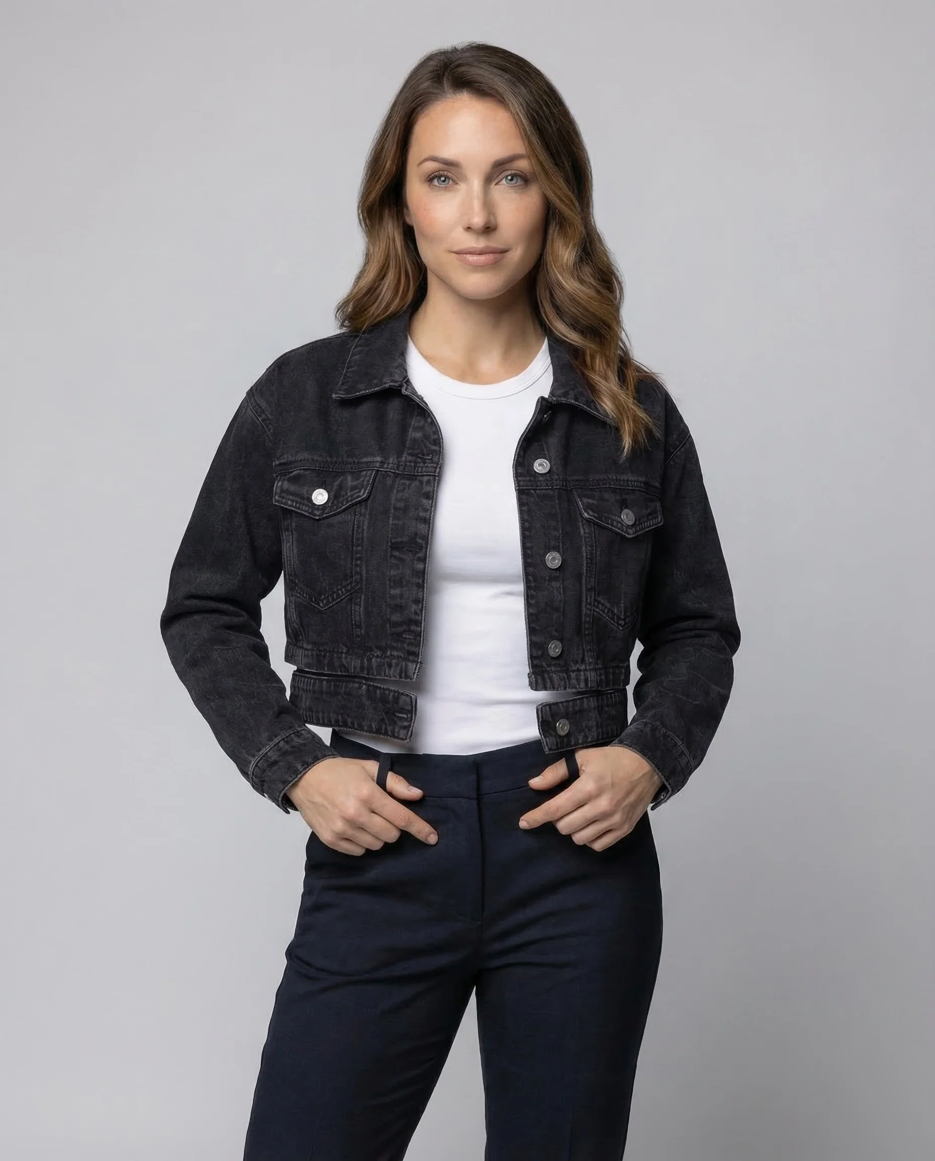 Damen Denimjacke Boxy Kurz - Image 2