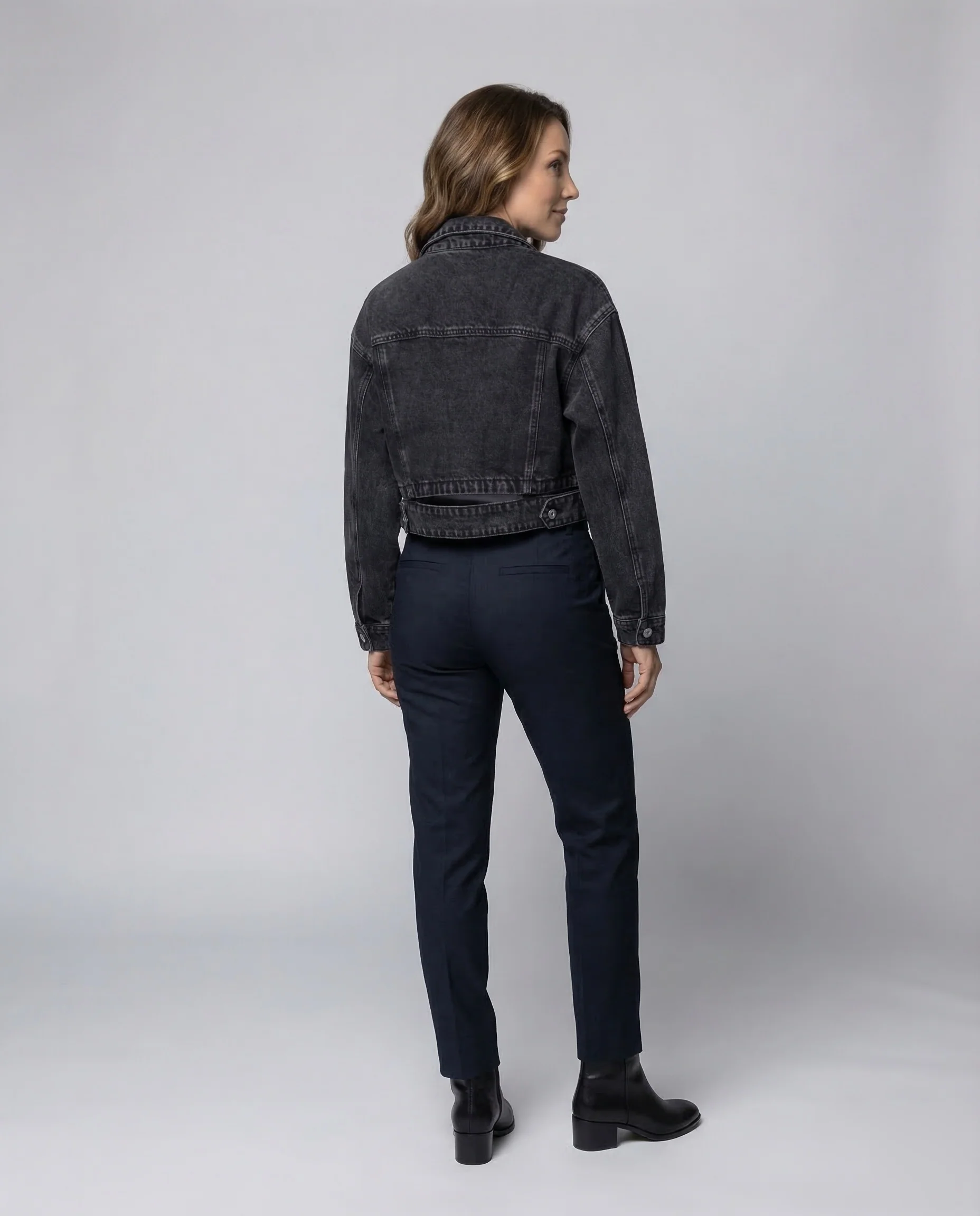 Damen Denimjacke Boxy Kurz - Image 4