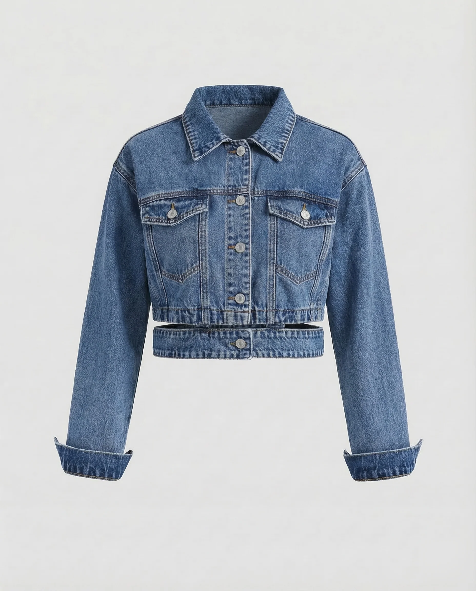 Damen Denimjacke Boxy Kurz - Image 6