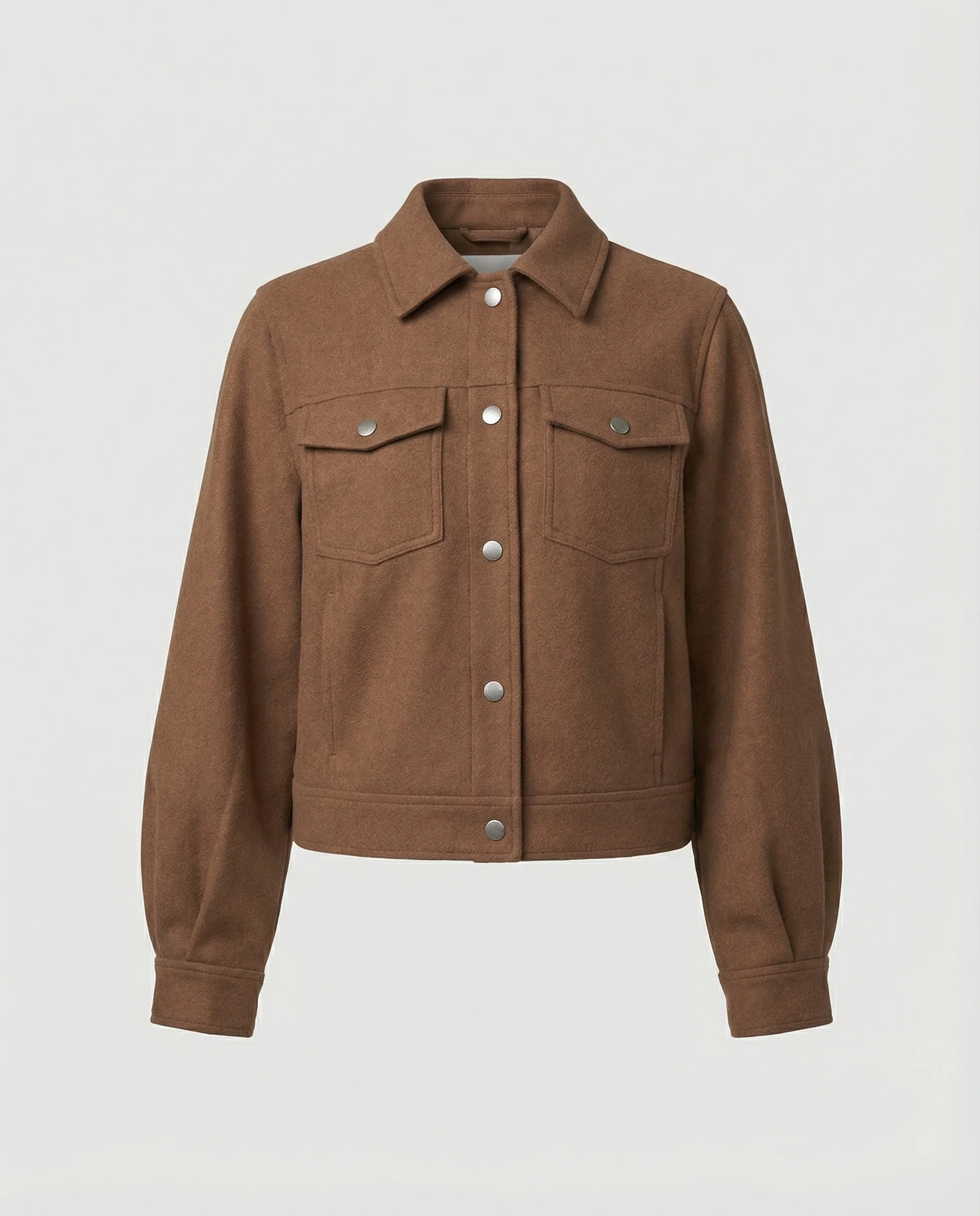 Kurze kastige Kunstleder-Bomberjacke mit matter Oberfläche, durchgehendem Reißverschluss und elastischem Saum Heidi-Mode - Image 3