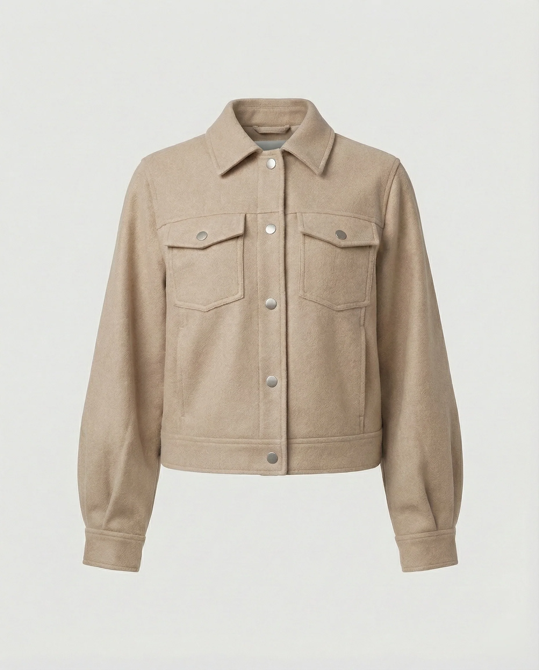 Kurze kastige Kunstleder-Bomberjacke mit matter Oberfläche, durchgehendem Reißverschluss und elastischem Saum Heidi-Mode - Image 6