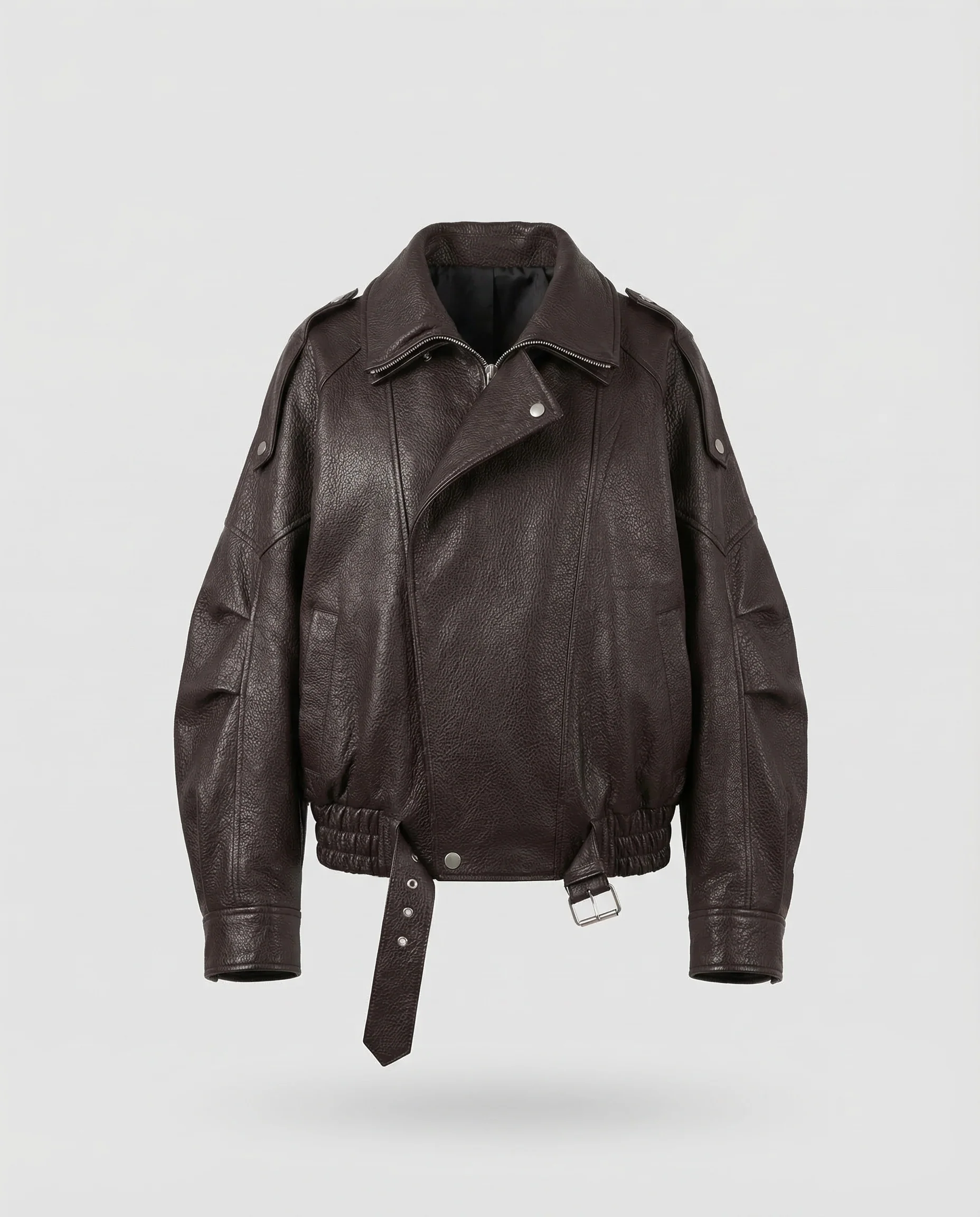 Damen Kunstleder Bikerjacke Kurz - Image 5