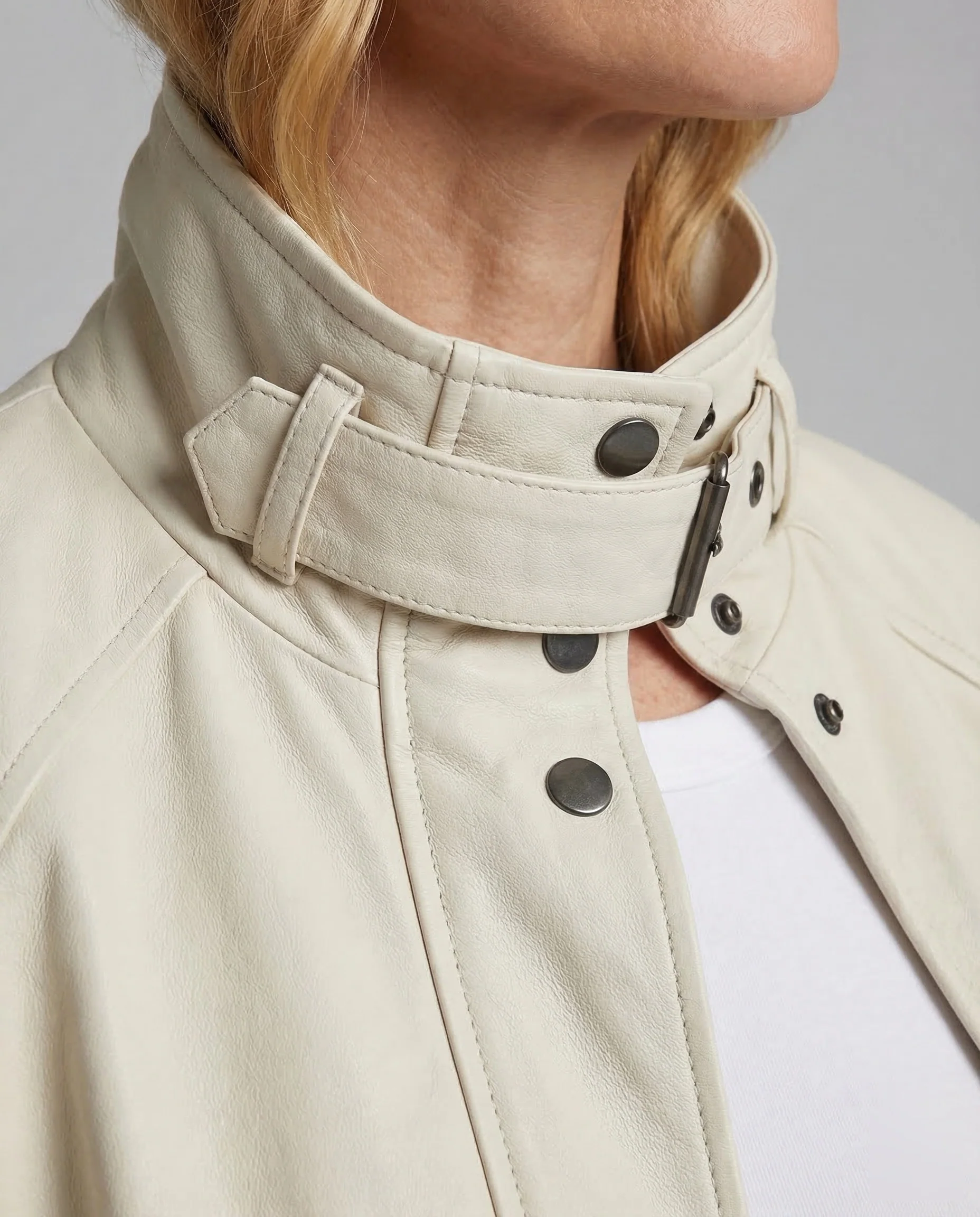 Damen Kunstlederjacke Oversize Kurz - Image 3
