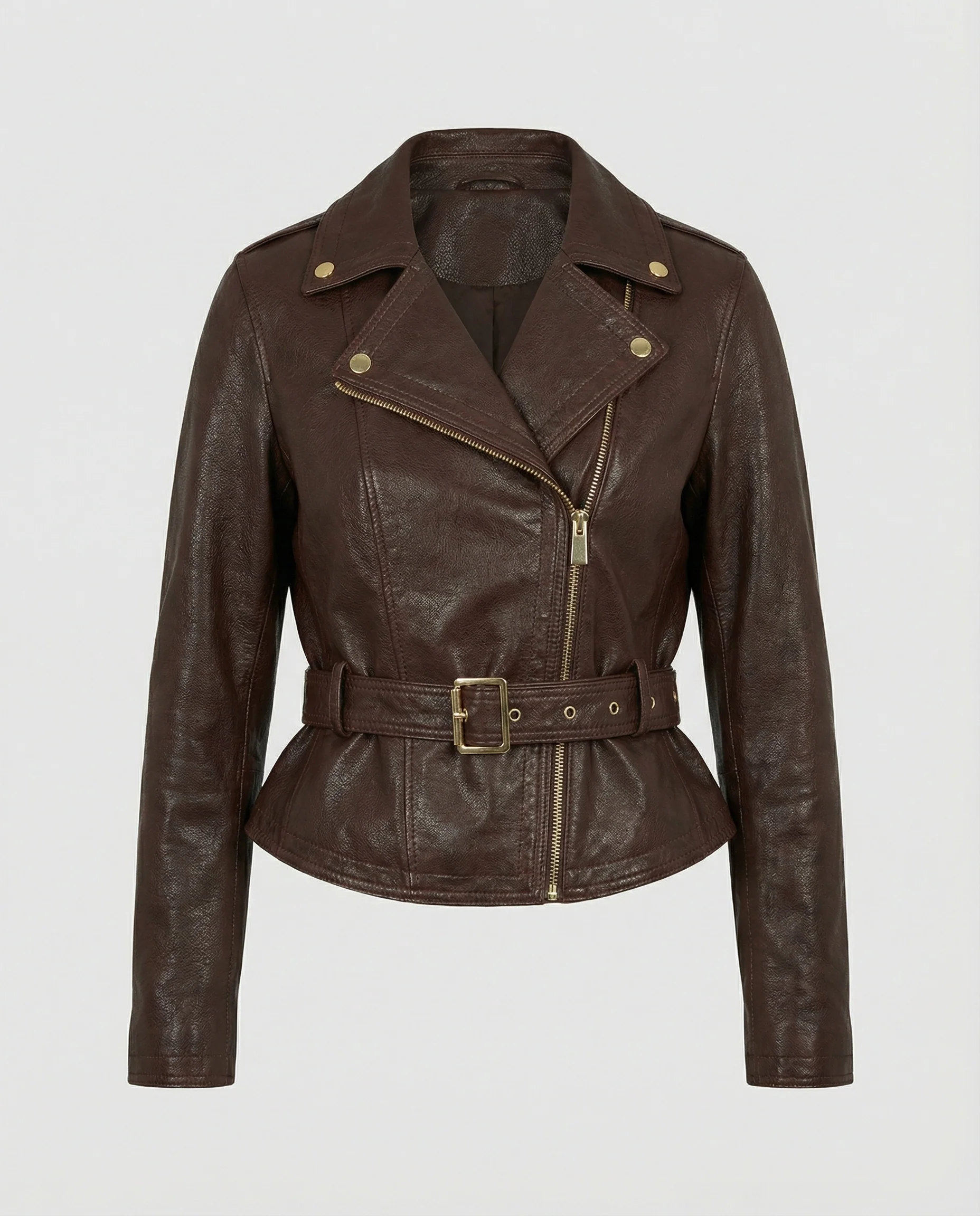 Damen Lederjacke Schwarz tailliert - Image 5