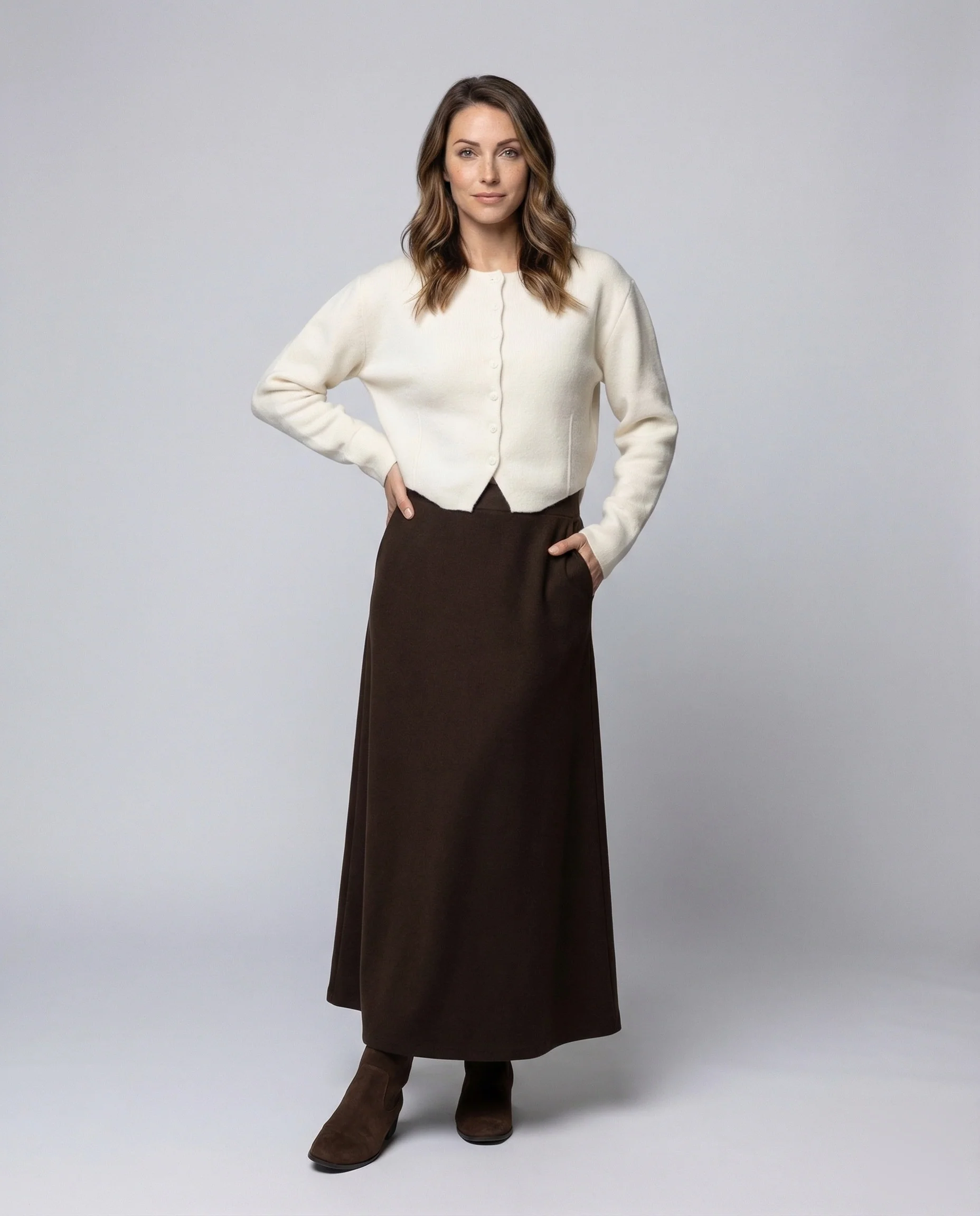 Damen Strickjacke Kurz Puffärmel