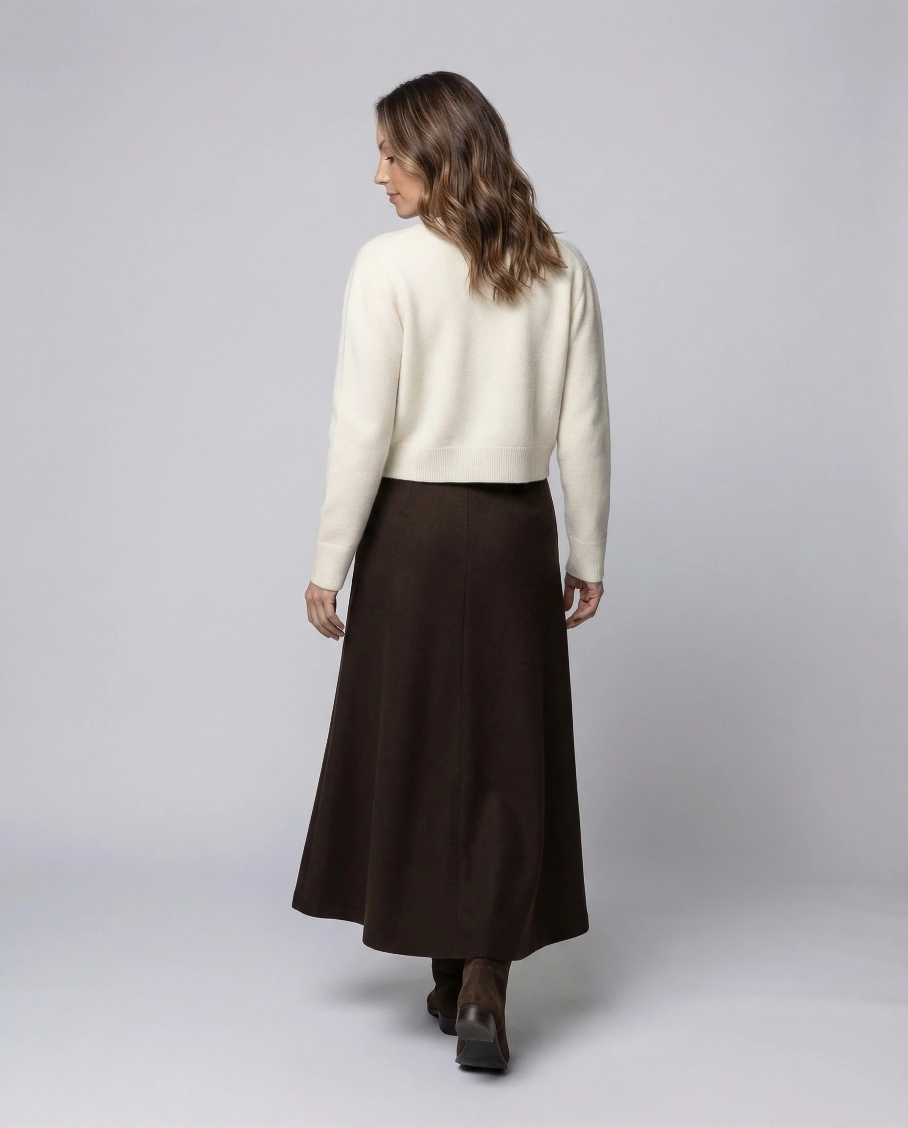 Damen Strickjacke Kurz Puffärmel - Image 4