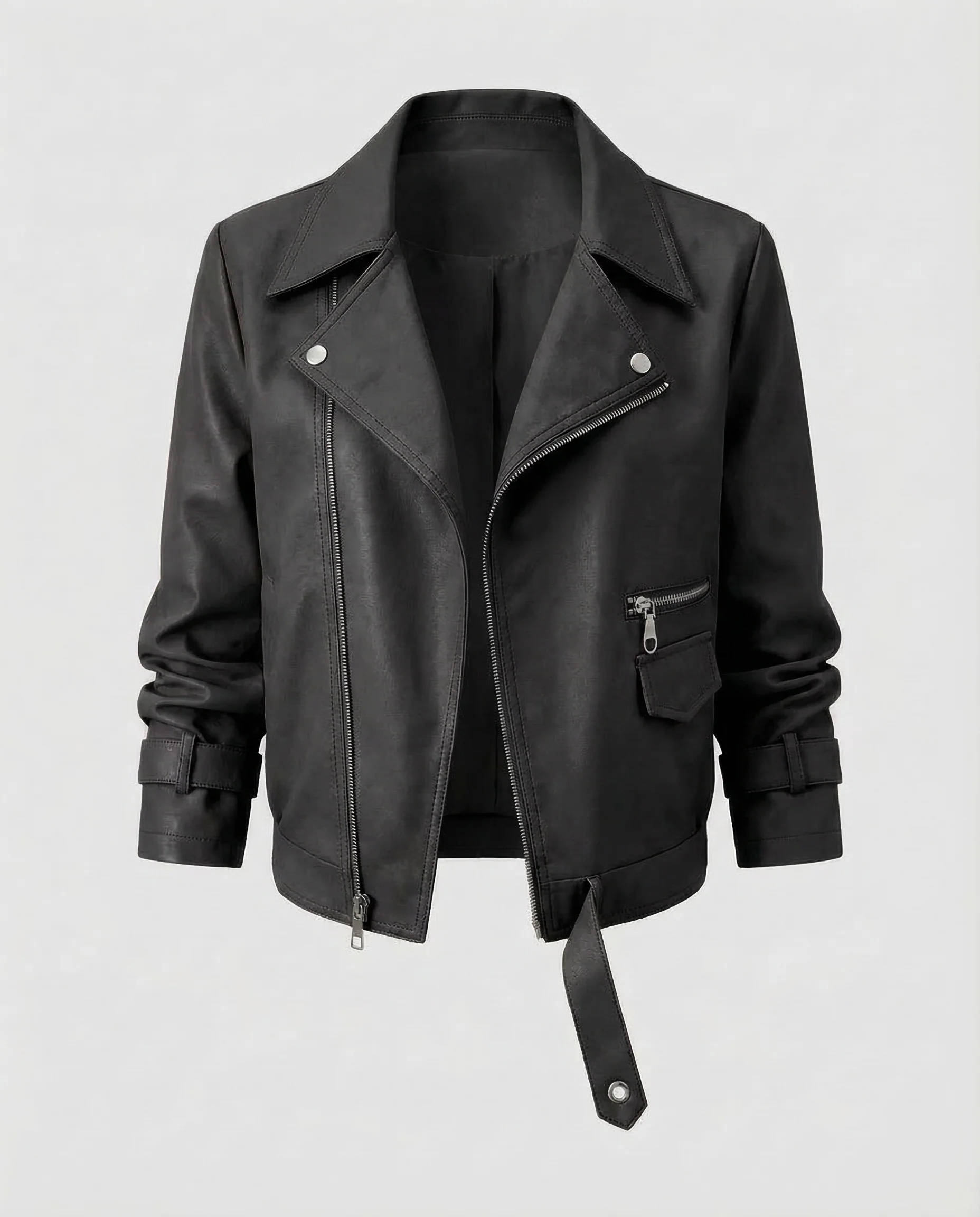Damen Bikerjacke Kunstleder Kurz - Image 5