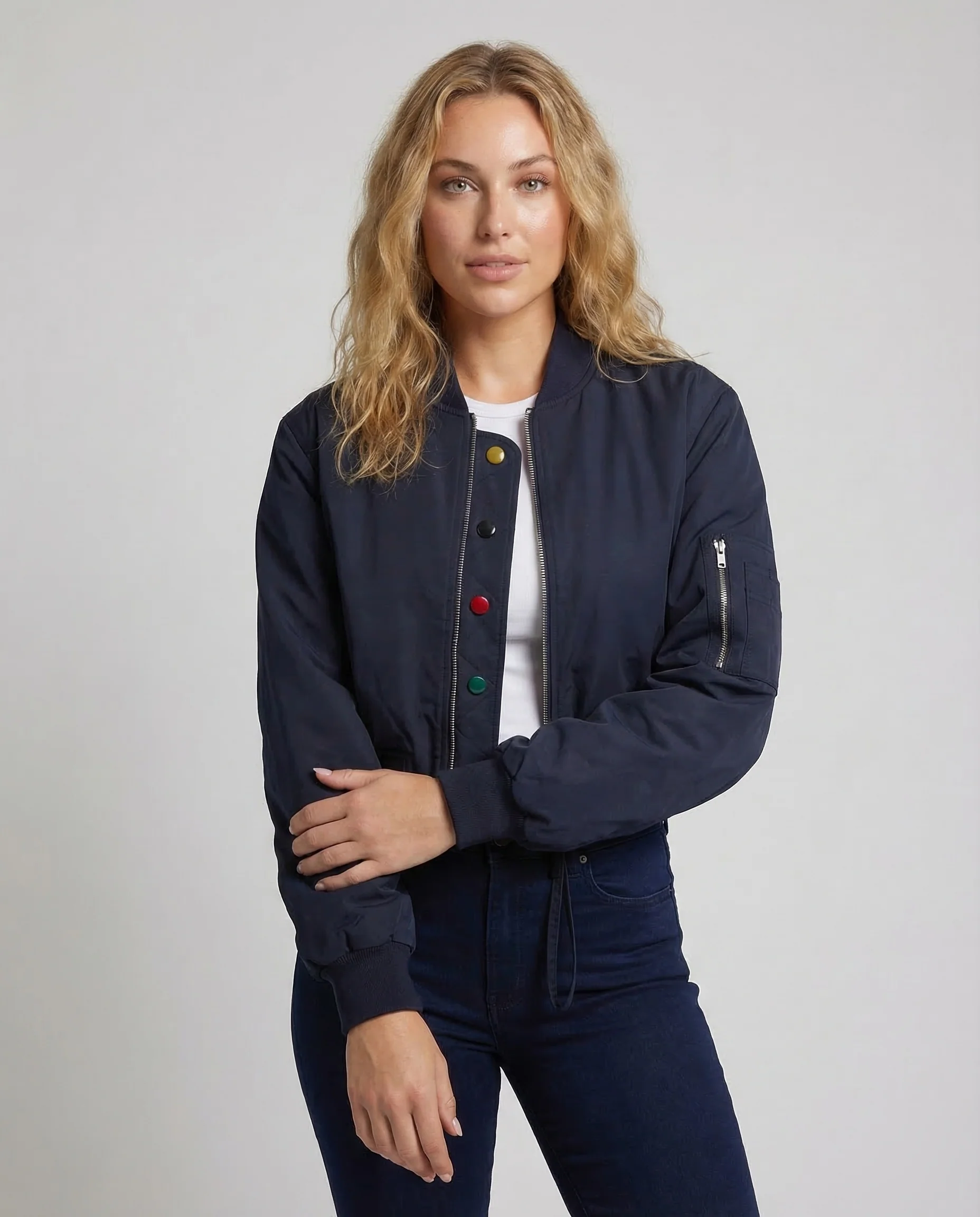 Damen Bomberjacke Tailliert Kurz - Image 2
