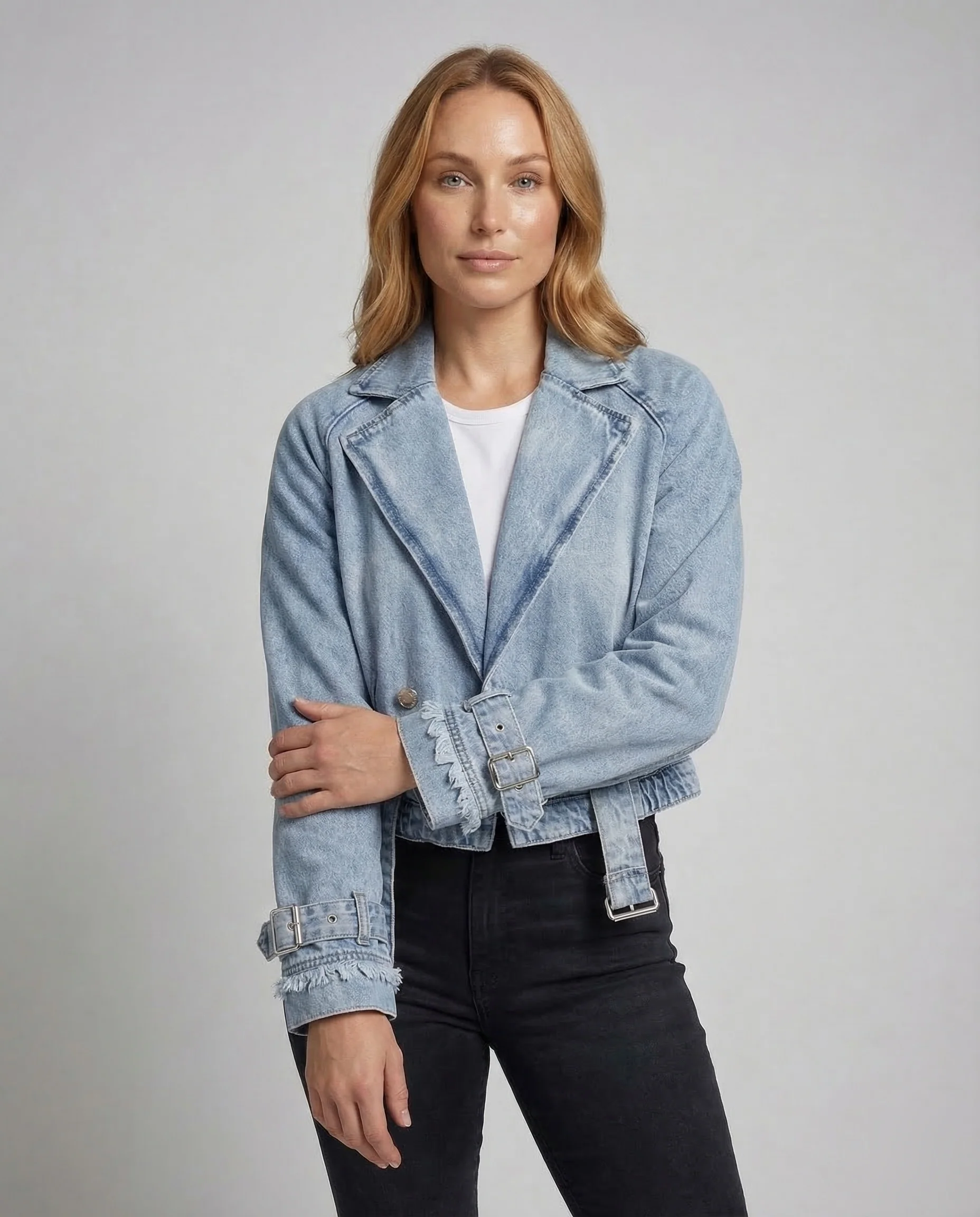 Damen Jeansjacke Damen tailliert kurz - Image 2