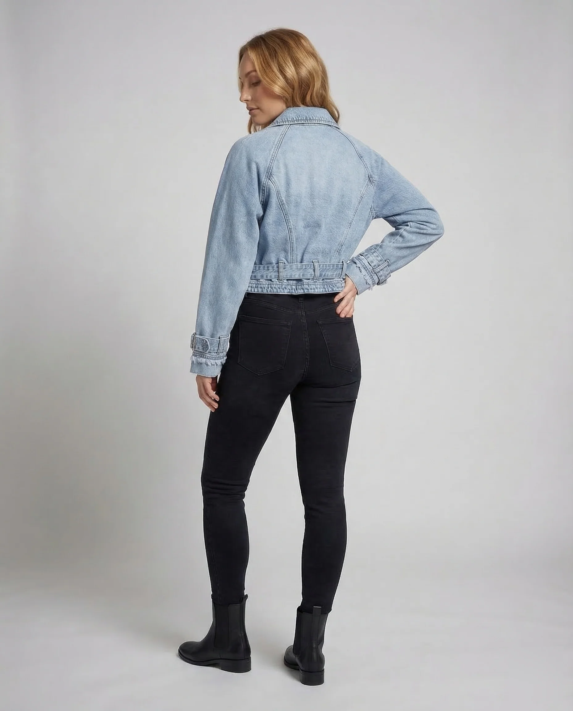 Damen Jeansjacke Damen tailliert kurz - Image 4