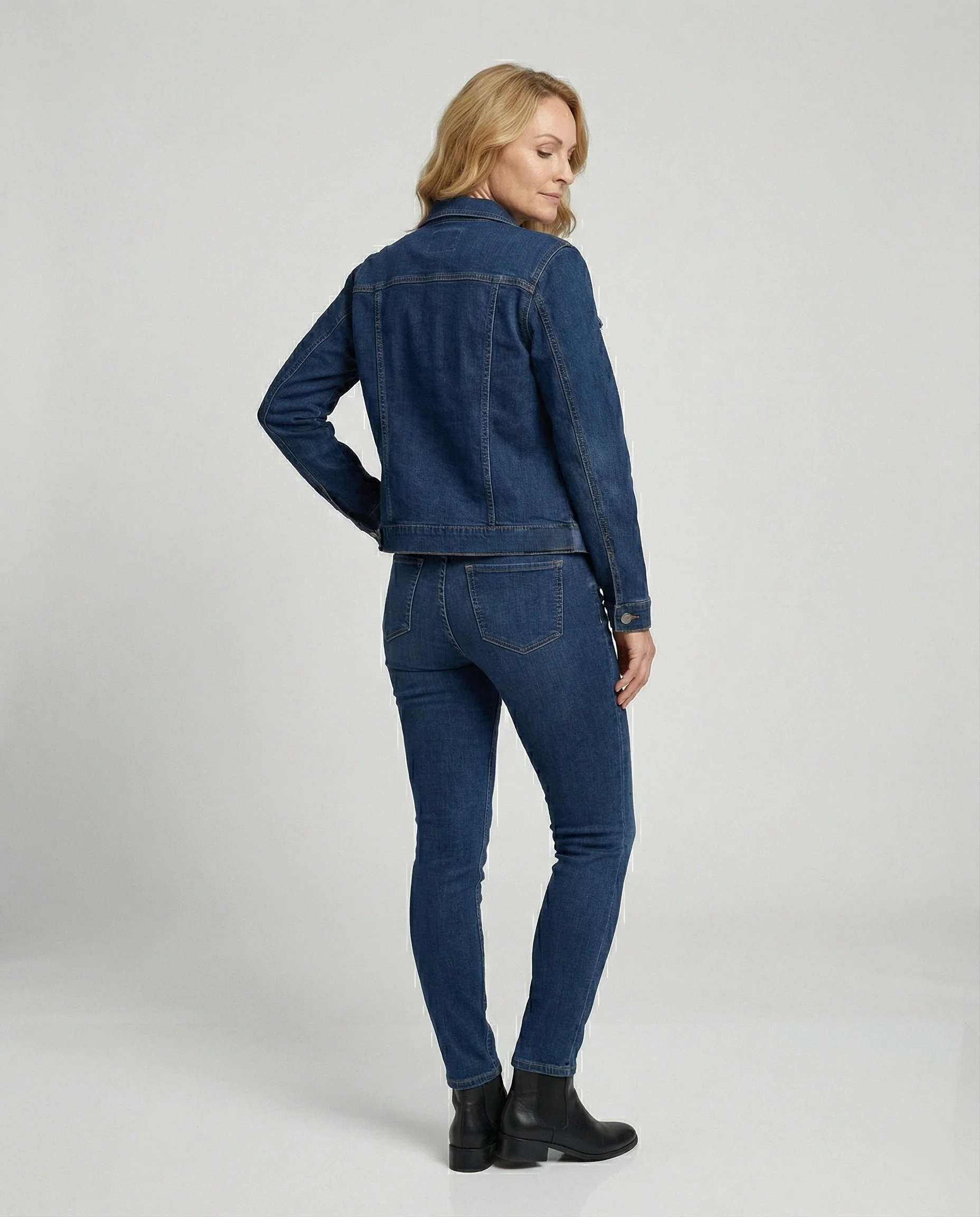 Damen Jeansjacke Damen kurz mit Taschen - Image 3