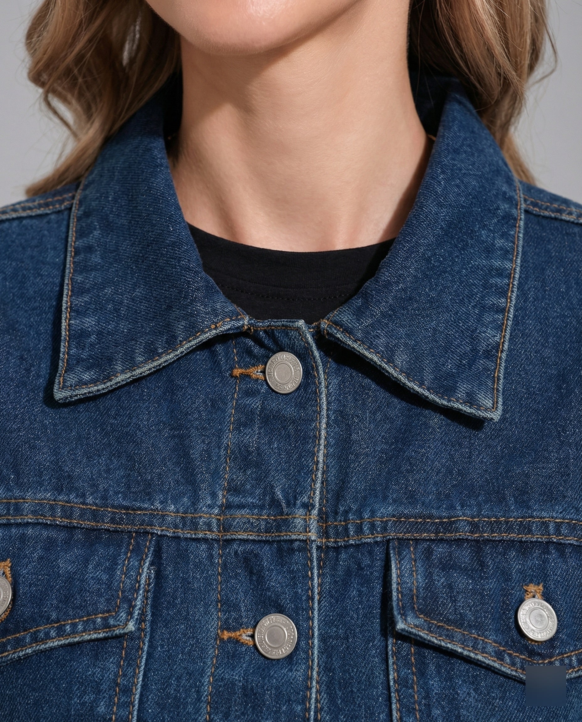 Damen Jeansjacke Damen kurz mit Taschen - Image 4