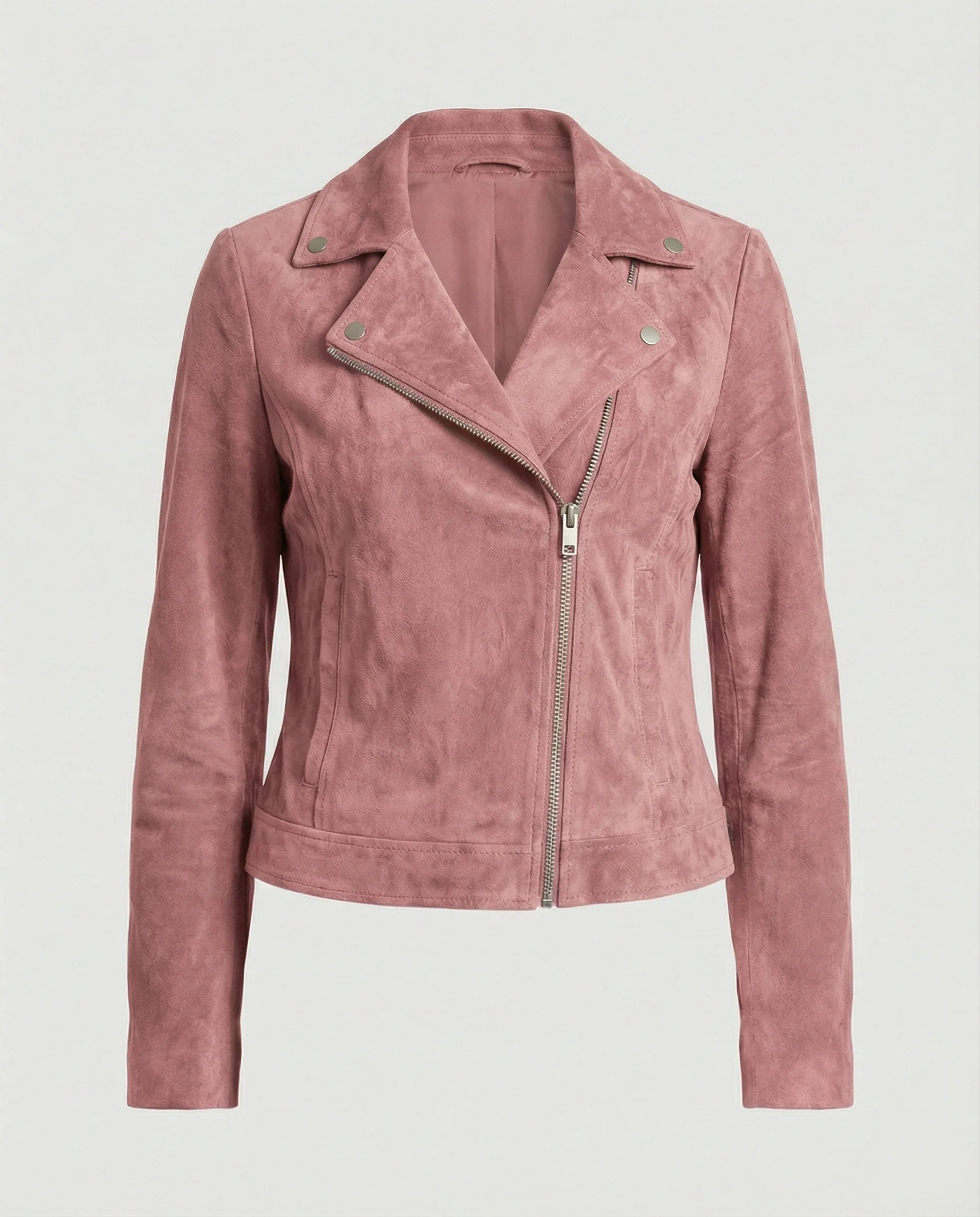 Braune Lederjacke Damen Wildlederoptik - Image 3