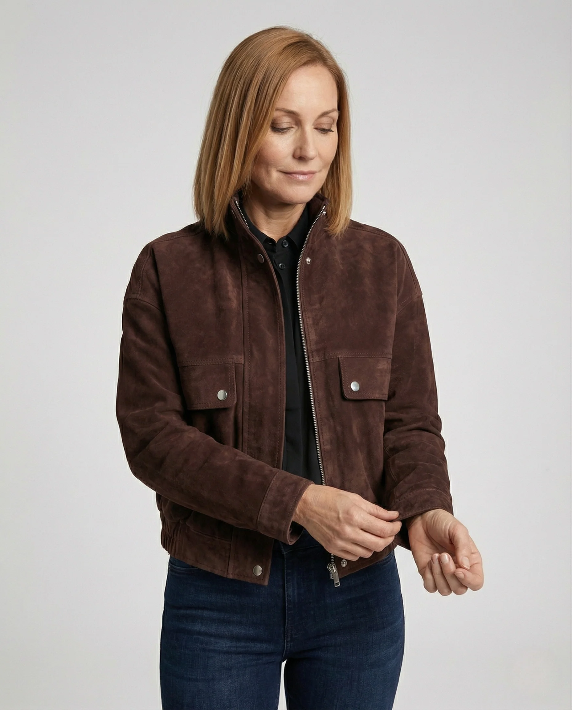 Freizeitkleidung Damen Blouson Veloursleder - Image 2