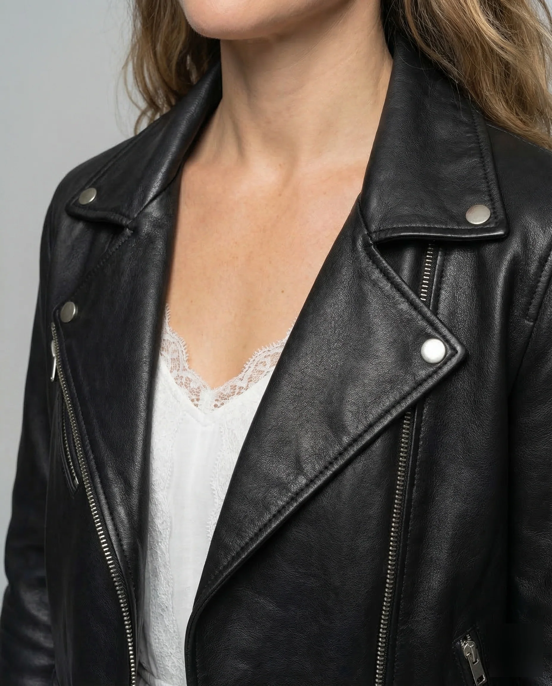Damen Bikerjacke Vegan Leder - Image 3