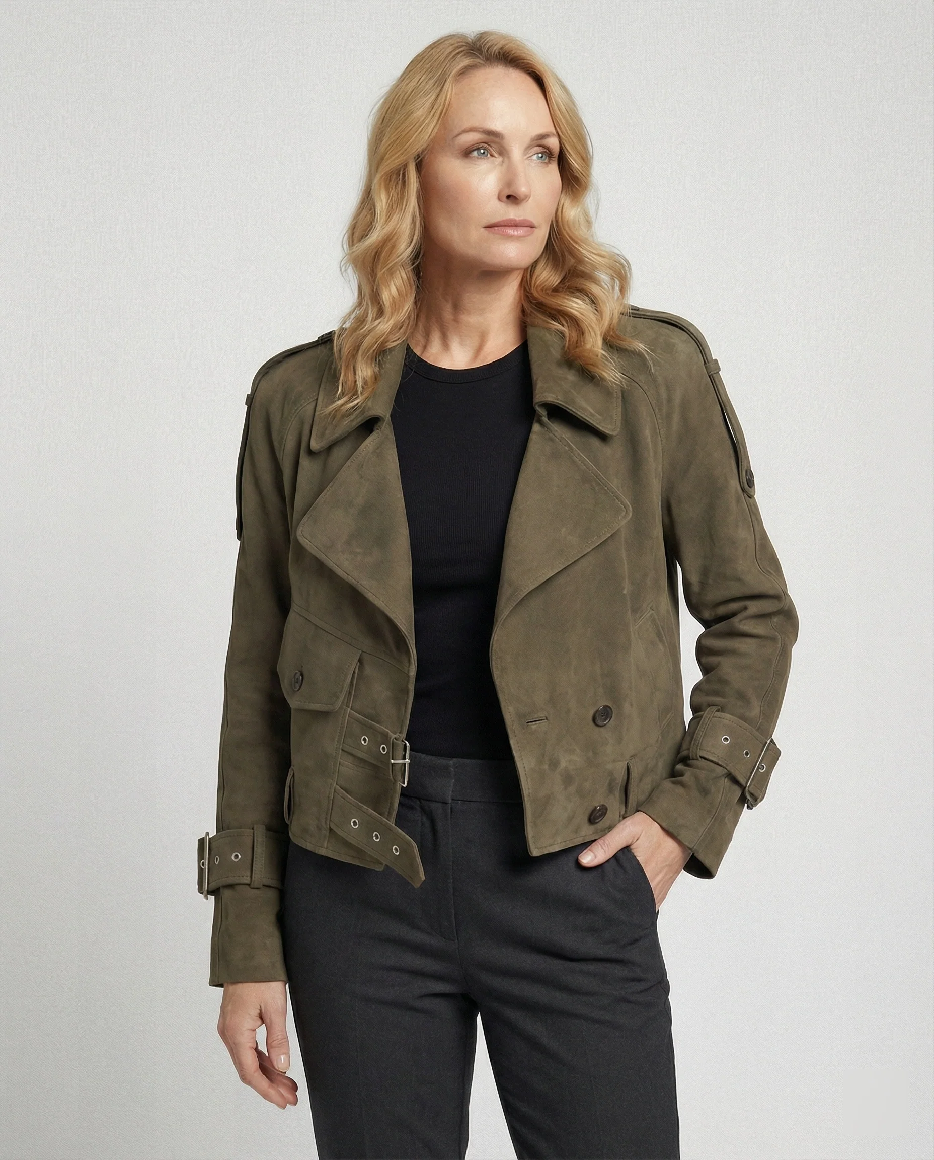 Braune Lederjacke Damen Oversize - Image 4