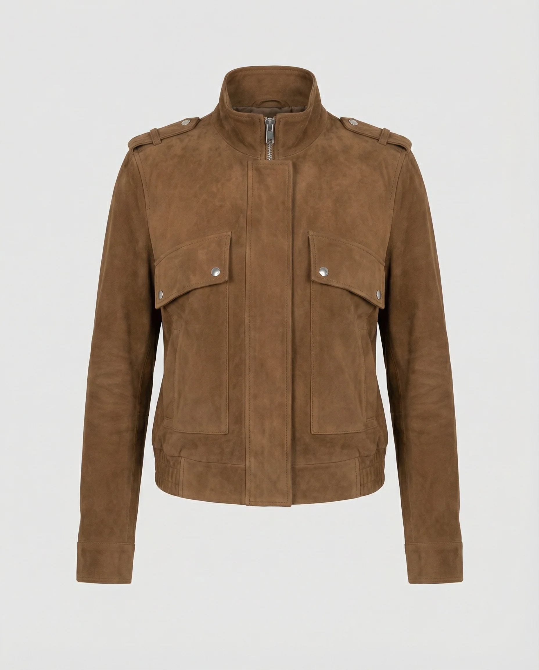 Freizeitkleidung Damen Wildleder Bomberjacke