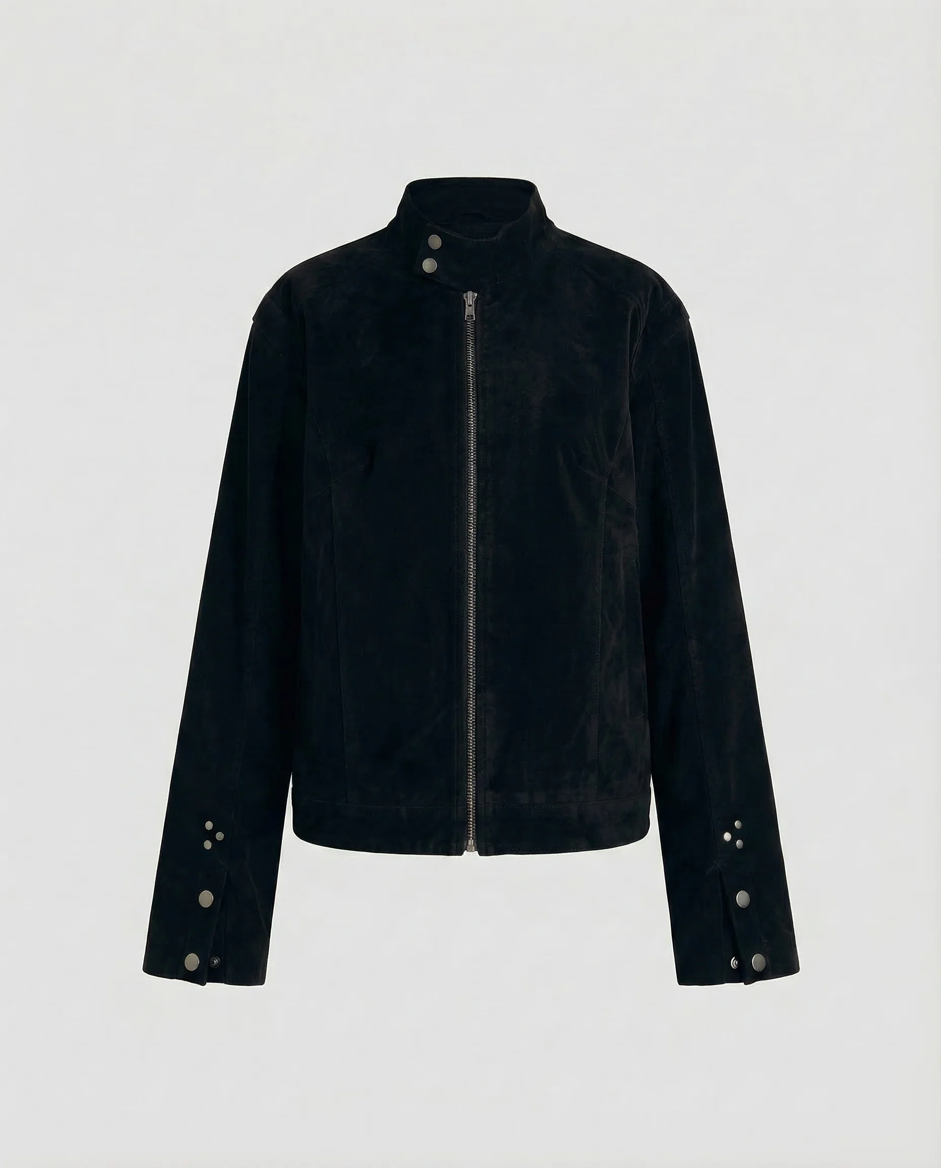 Damen Wildlederjacke Kurz Reißverschluss - Image 6