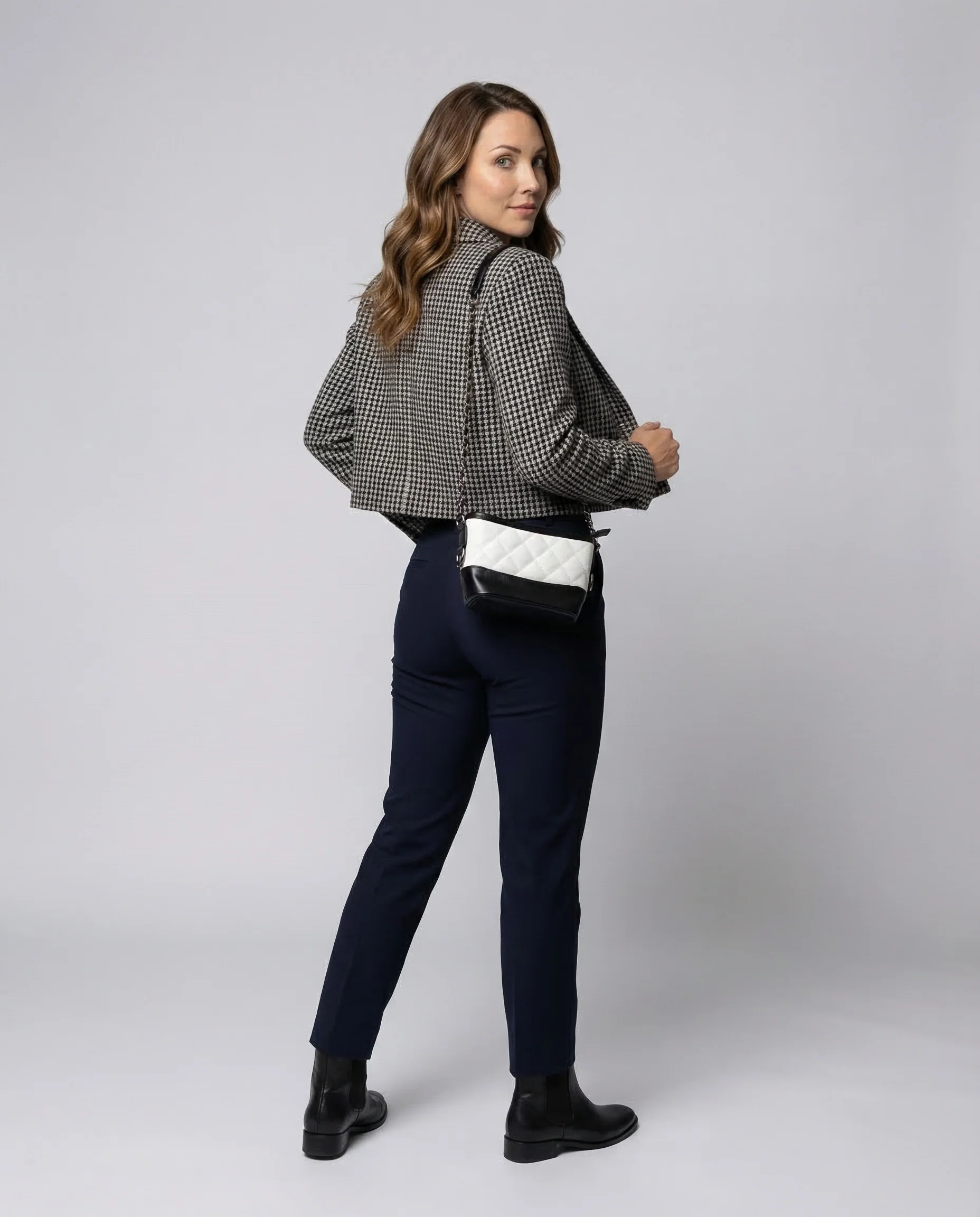 Damen Blazer Kurz Hahnentritt - Image 3