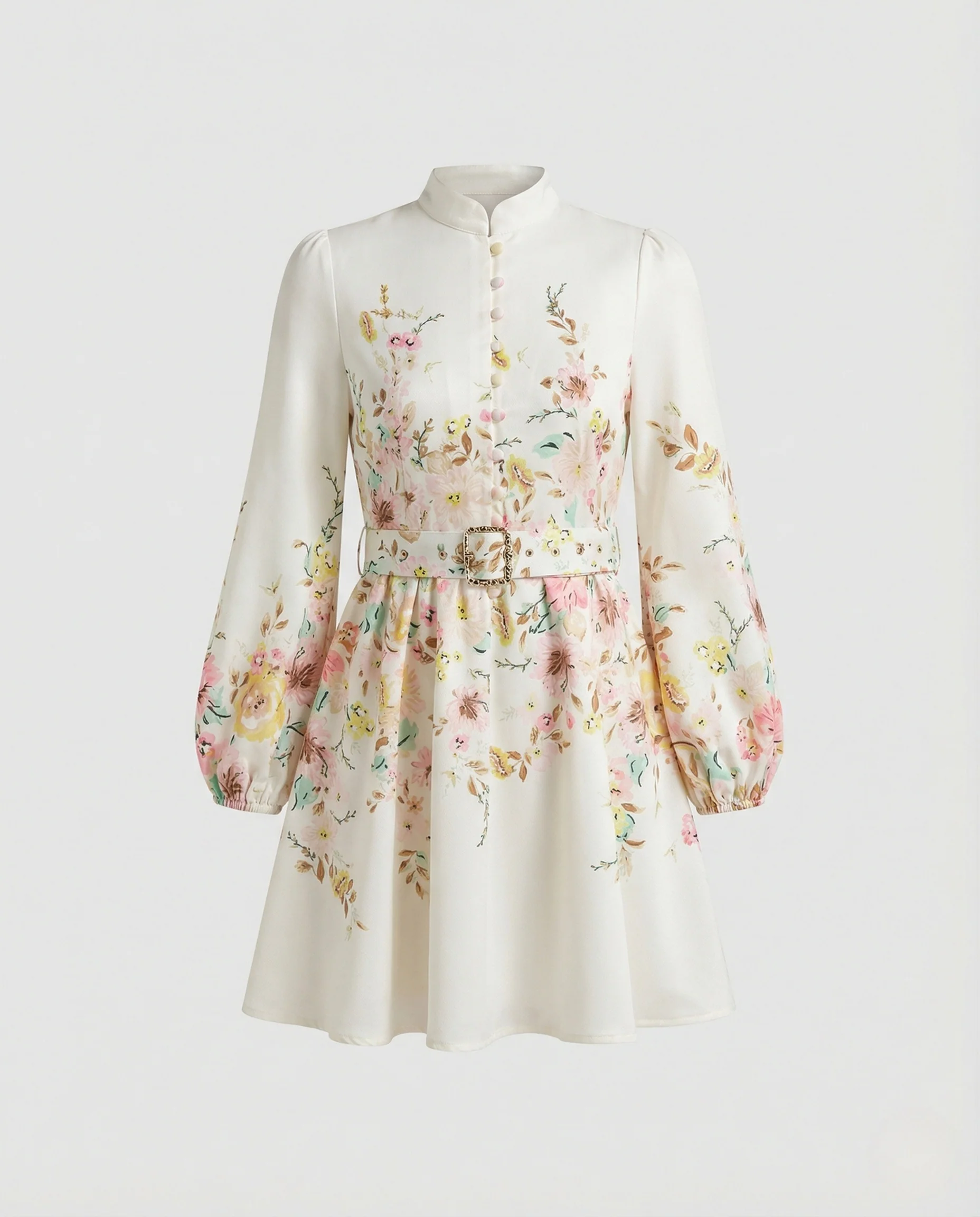 Kurzes Blusenkleid Damen Mit Gürtel - Image 5