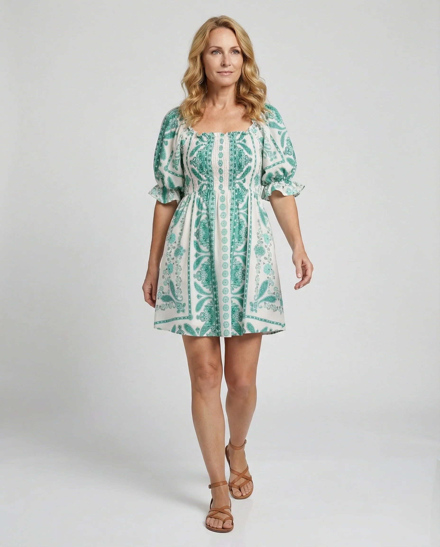 Boho Freizeitkleid Damen Smockkleid - Image 2