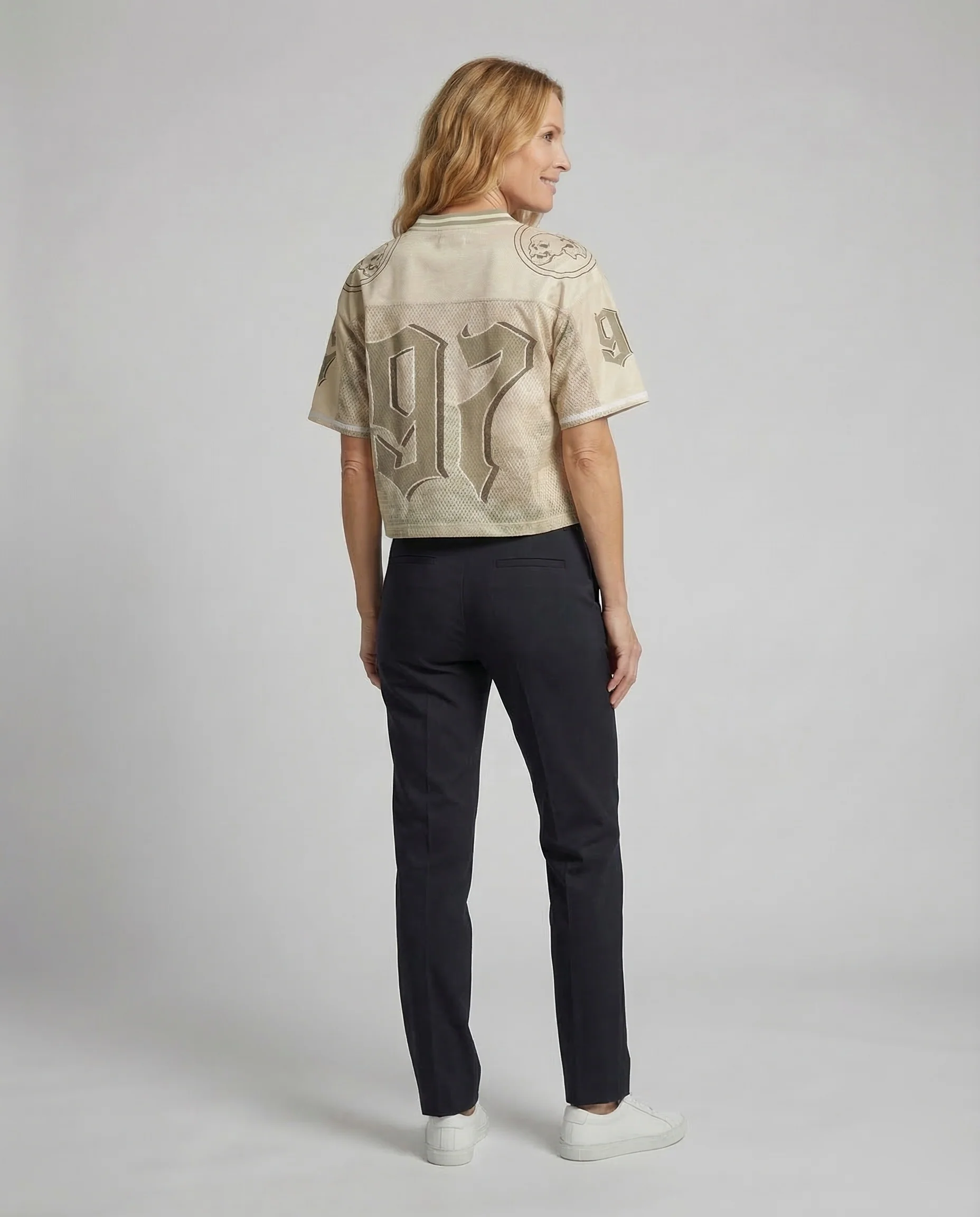 Damen Netzshirt Print Retro - Image 4