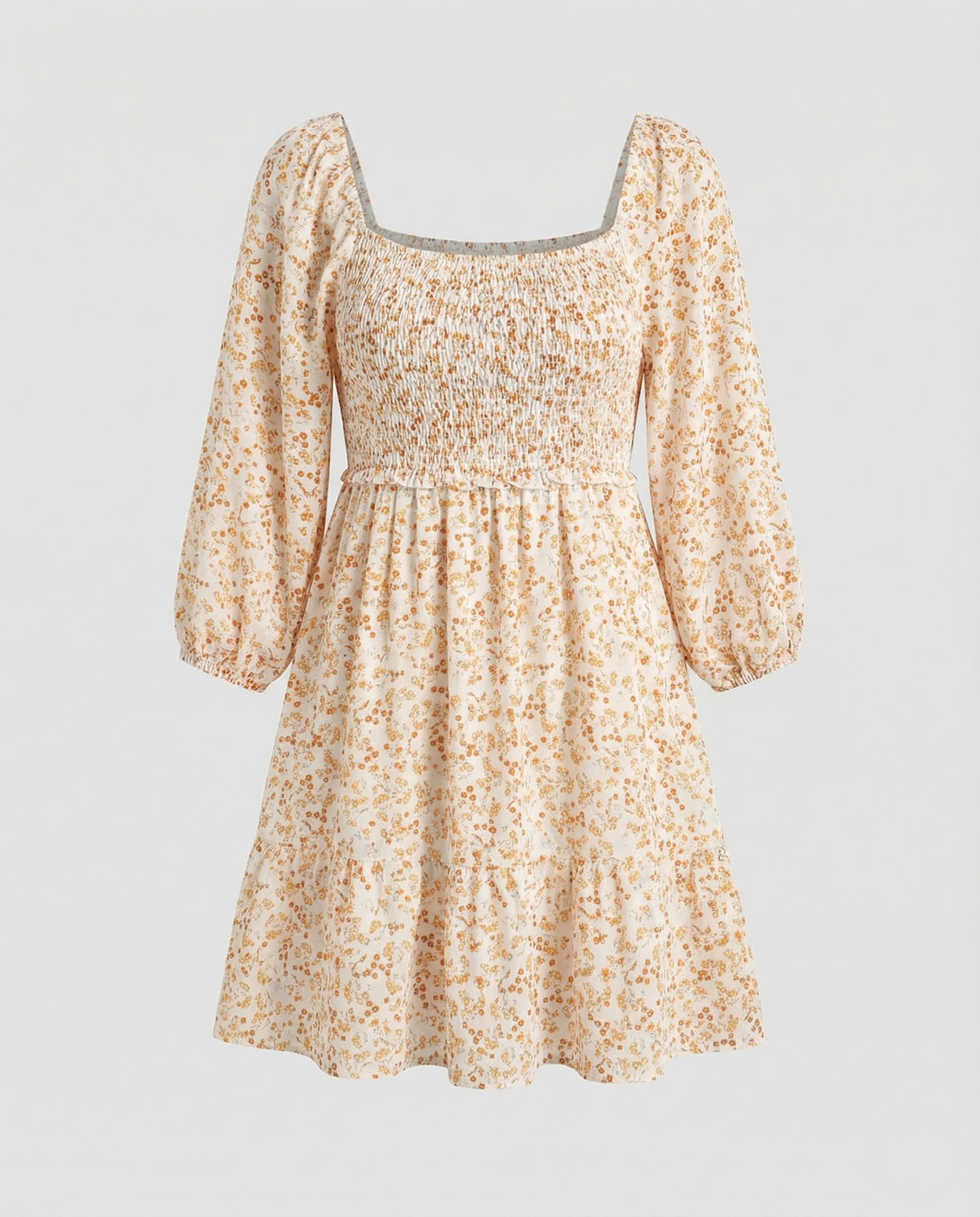 Freizeitkleid Damen Smock Minikleid - Image 5