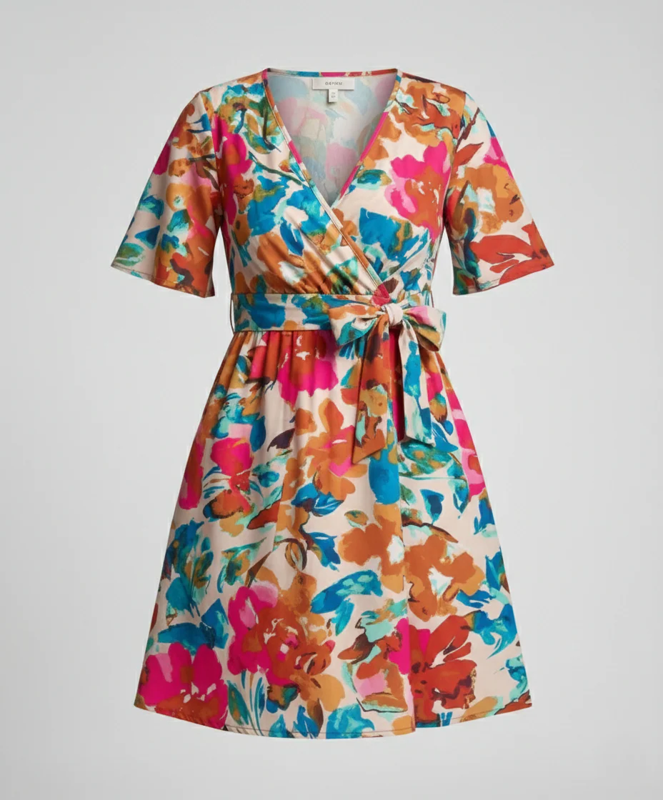 Sommerkleid Damen Kurz Volant - Image 5