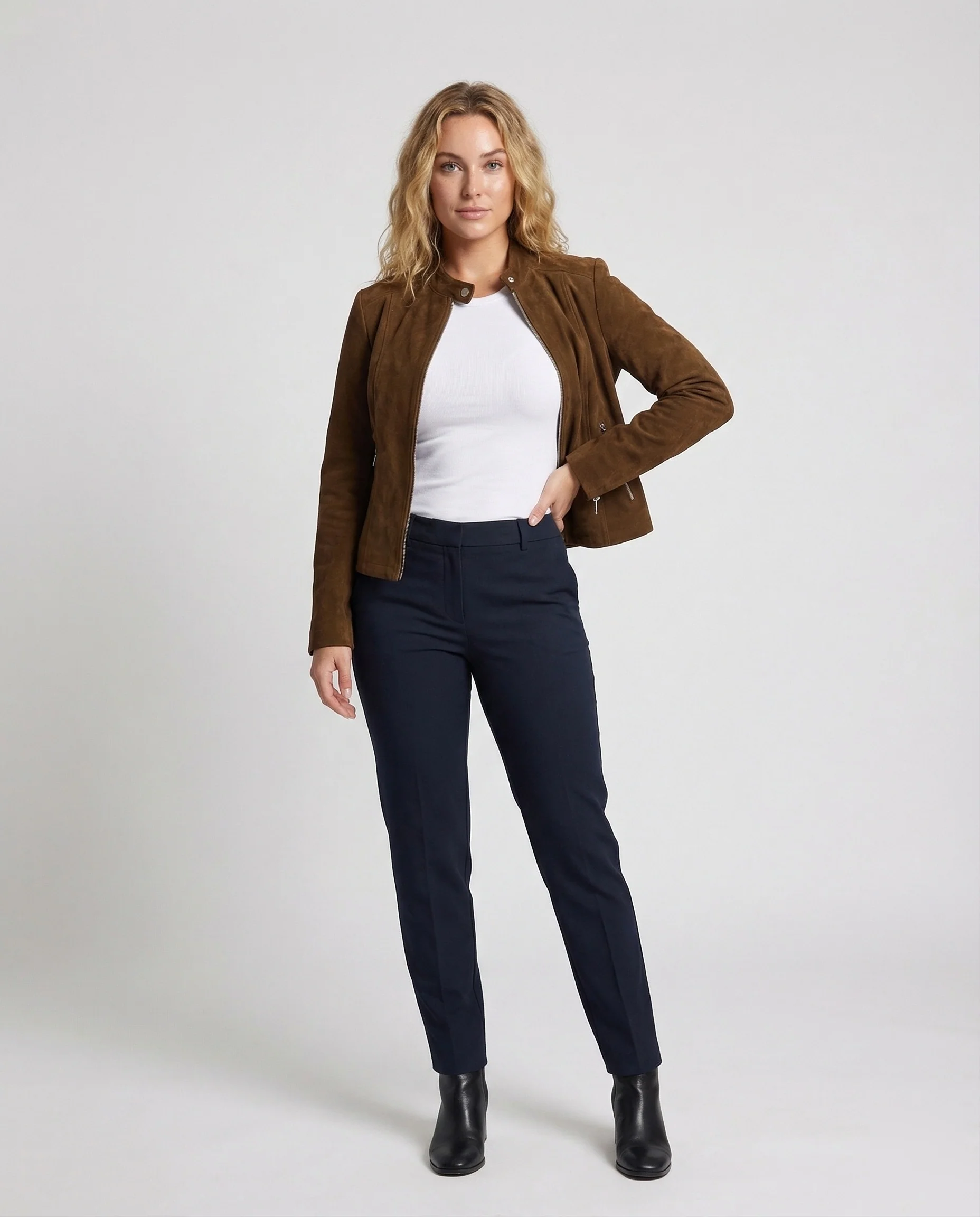Damen Biker Blouson Tailliert