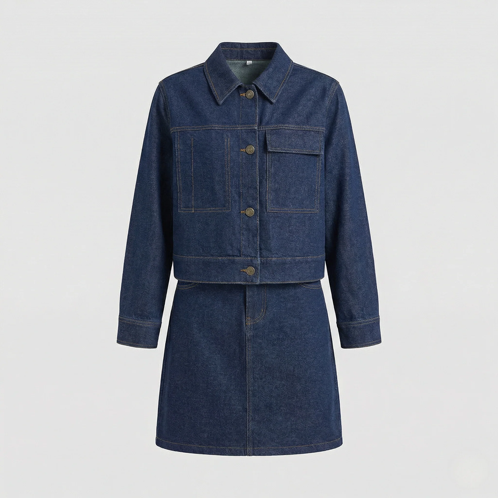 Zweiteiler Damen Denim Minirock Set - Image 4