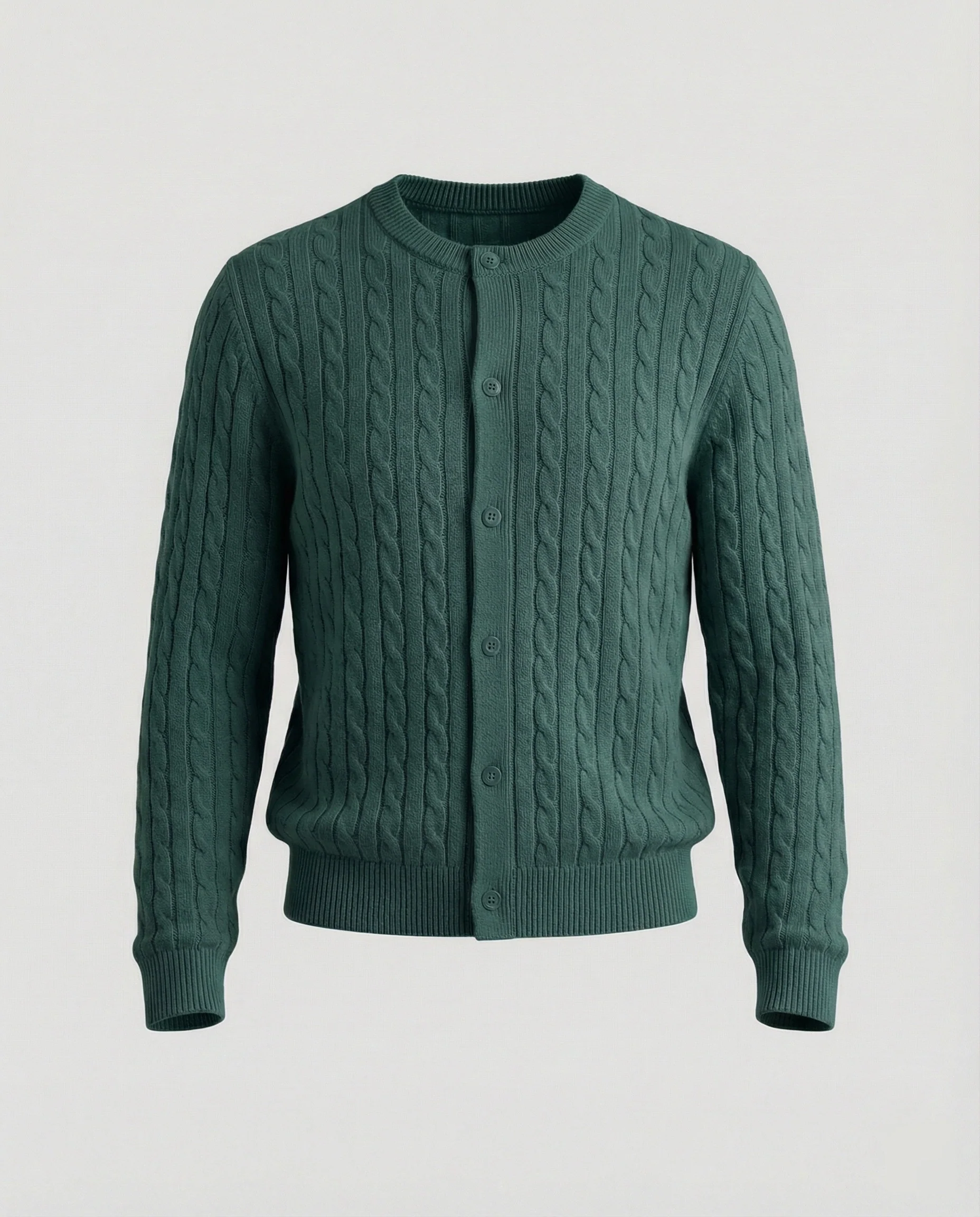 Damen kurzes Zopfmuster-Cardigan mit Rundhalsausschnitt und minimalistischer Knopfleiste Heidi-Mode - Image 11