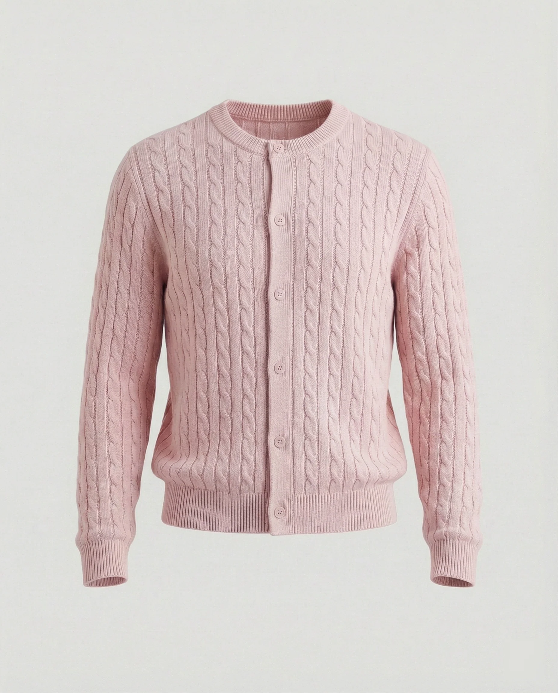 Damen kurzes Zopfmuster-Cardigan mit Rundhalsausschnitt und minimalistischer Knopfleiste Heidi-Mode - Image 12