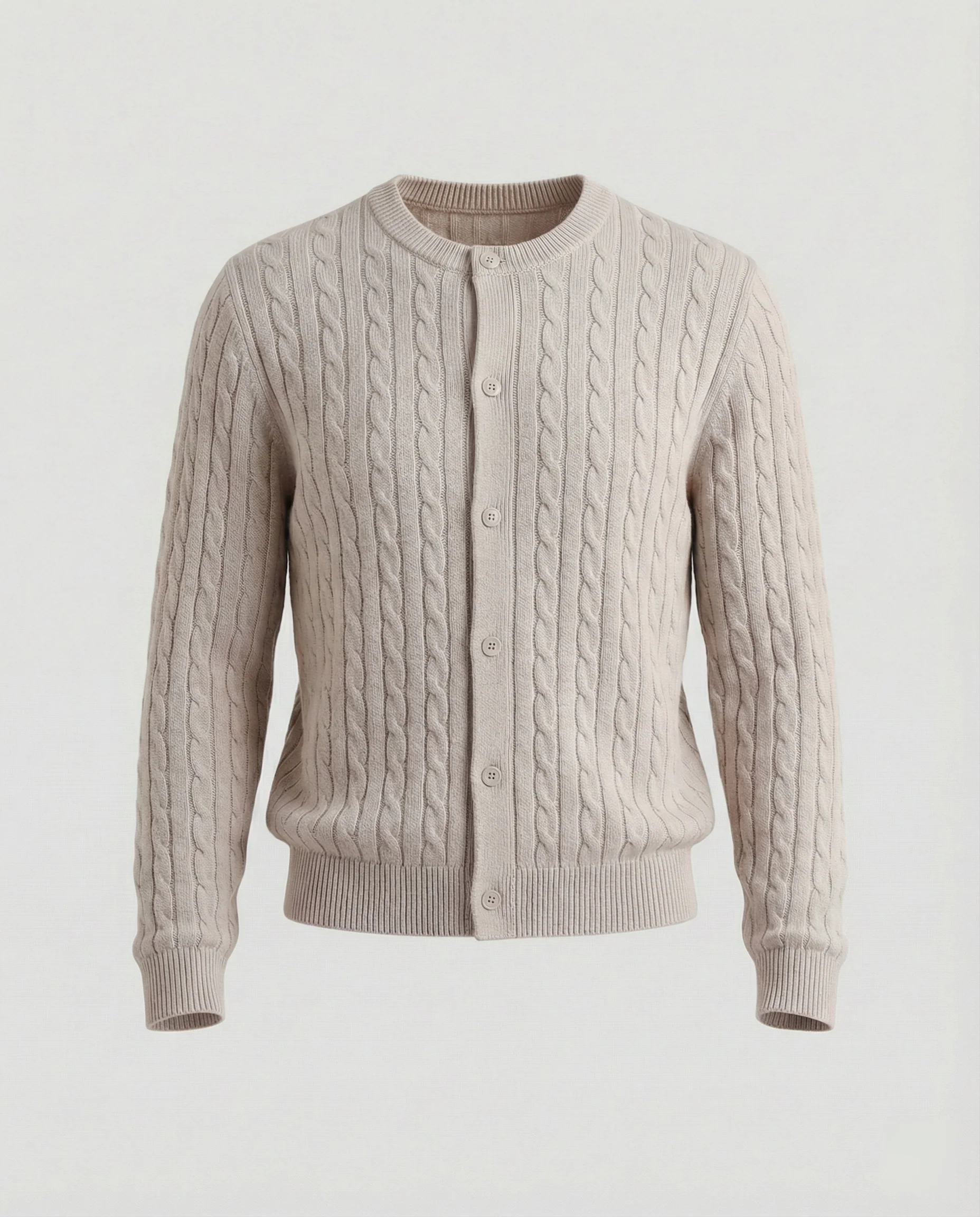 Damen kurzes Zopfmuster-Cardigan mit Rundhalsausschnitt und minimalistischer Knopfleiste Heidi-Mode - Image 13